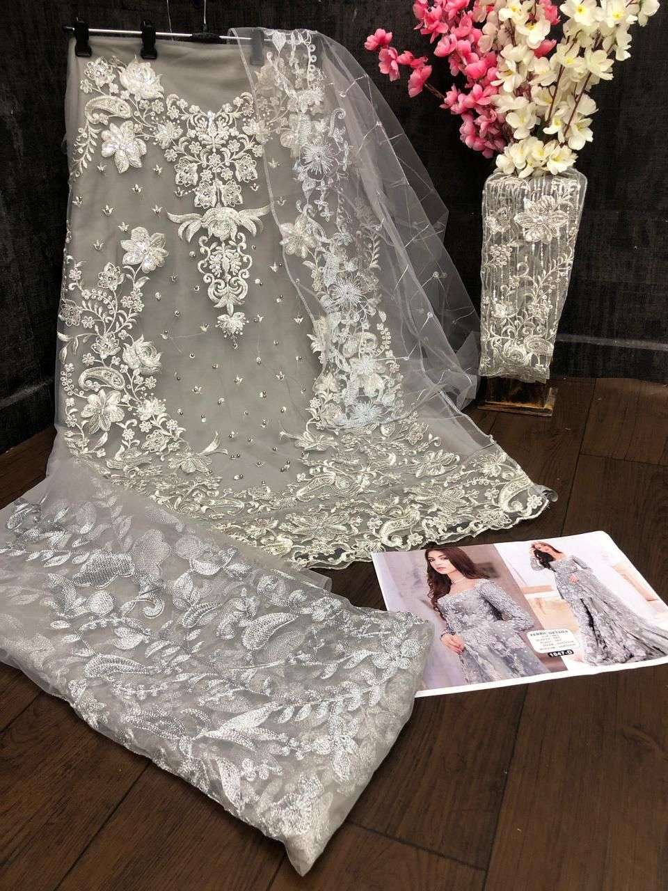 KF-1047 NET WITH  EMBROIDERY  WORK Pakistani Suits Wholesale catalog