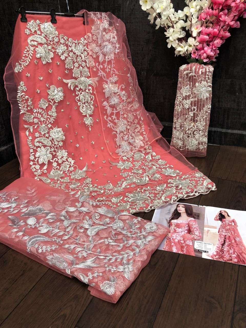 KF-1047 NET WITH  EMBROIDERY  WORK Pakistani Suits Wholesale catalog