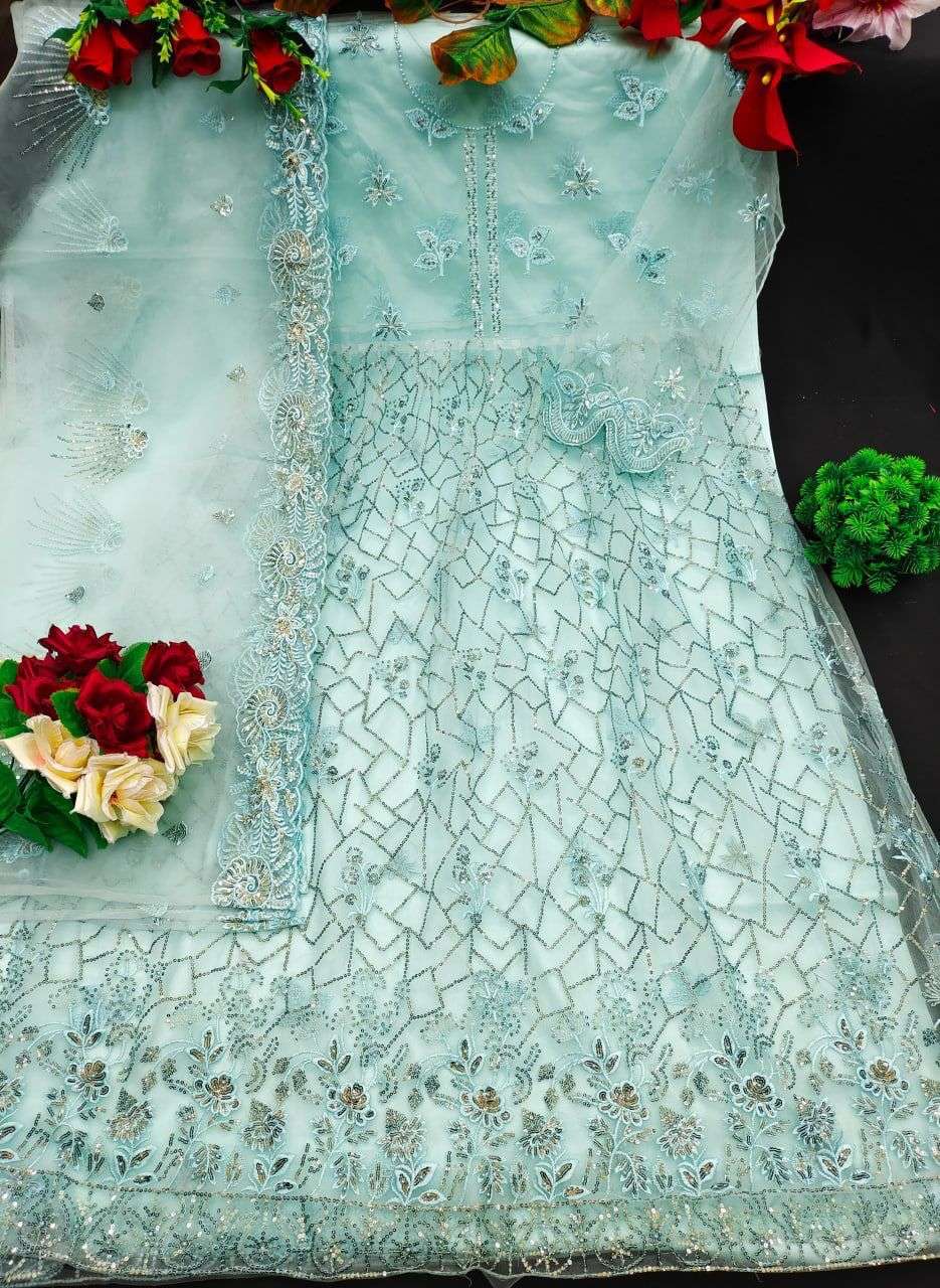 KF - 109 Net With Embroidery Pakistani Suits Wholesale catalog