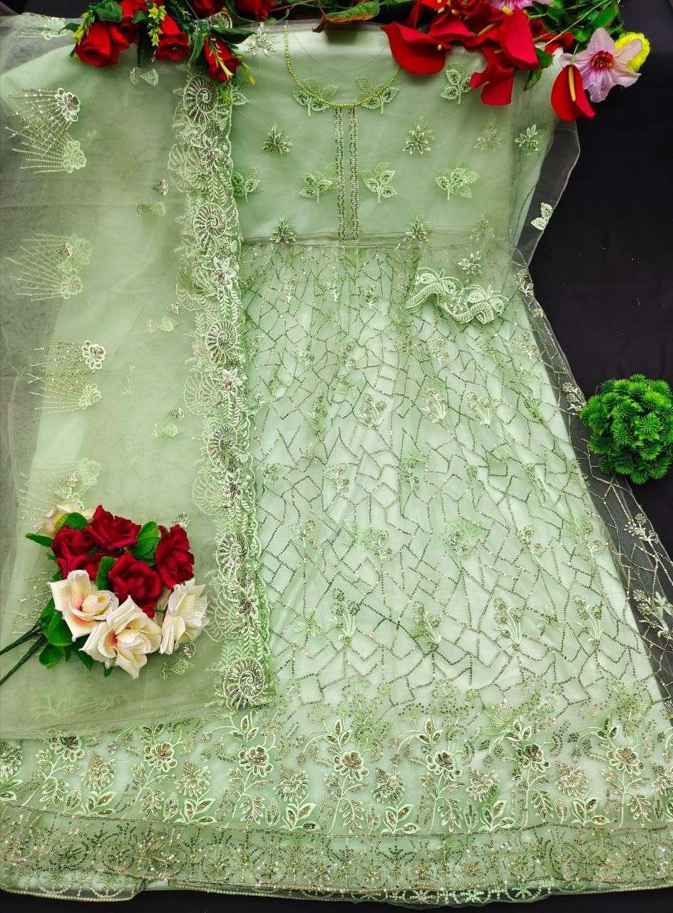 KF - 109 Net With Embroidery Pakistani Suits Wholesale catalog