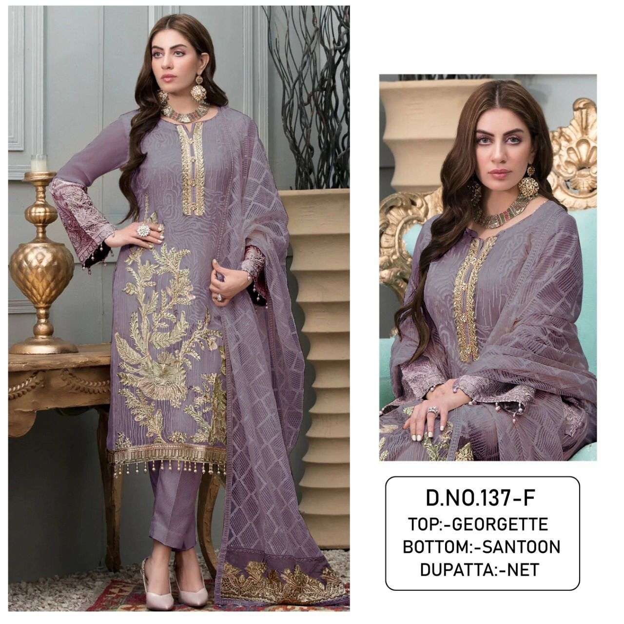 KF - 137 Georgette With Sequence Embroidery Work Pakistani Suits Wholesale catalog