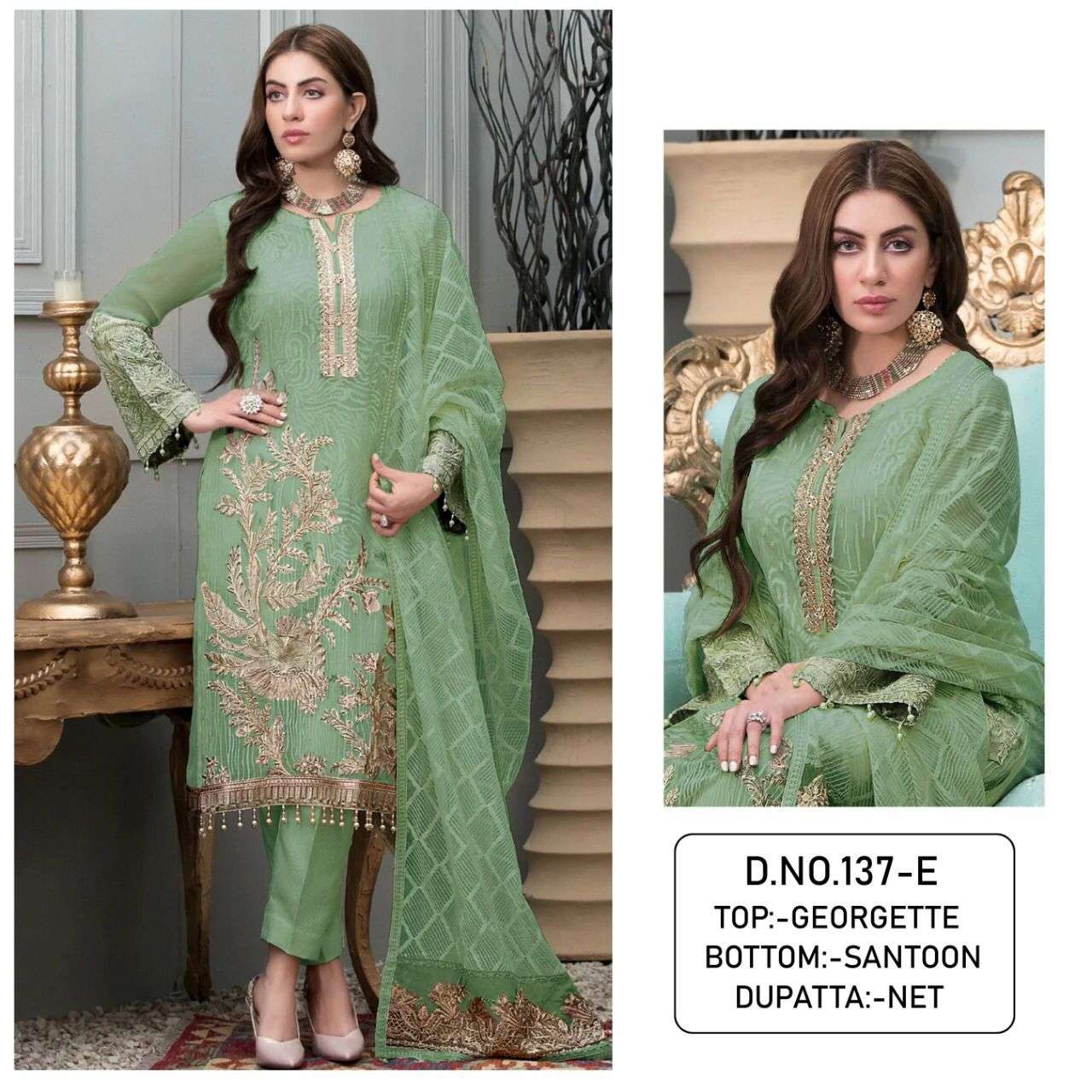 KF - 137 Georgette With Sequence Embroidery Work Pakistani Suits Wholesale catalog