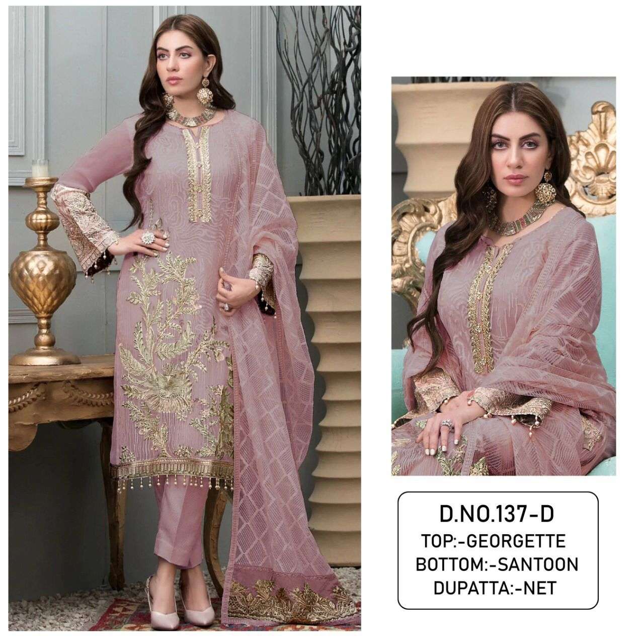 KF - 137 Georgette With Sequence Embroidery Work Pakistani Suits Wholesale catalog