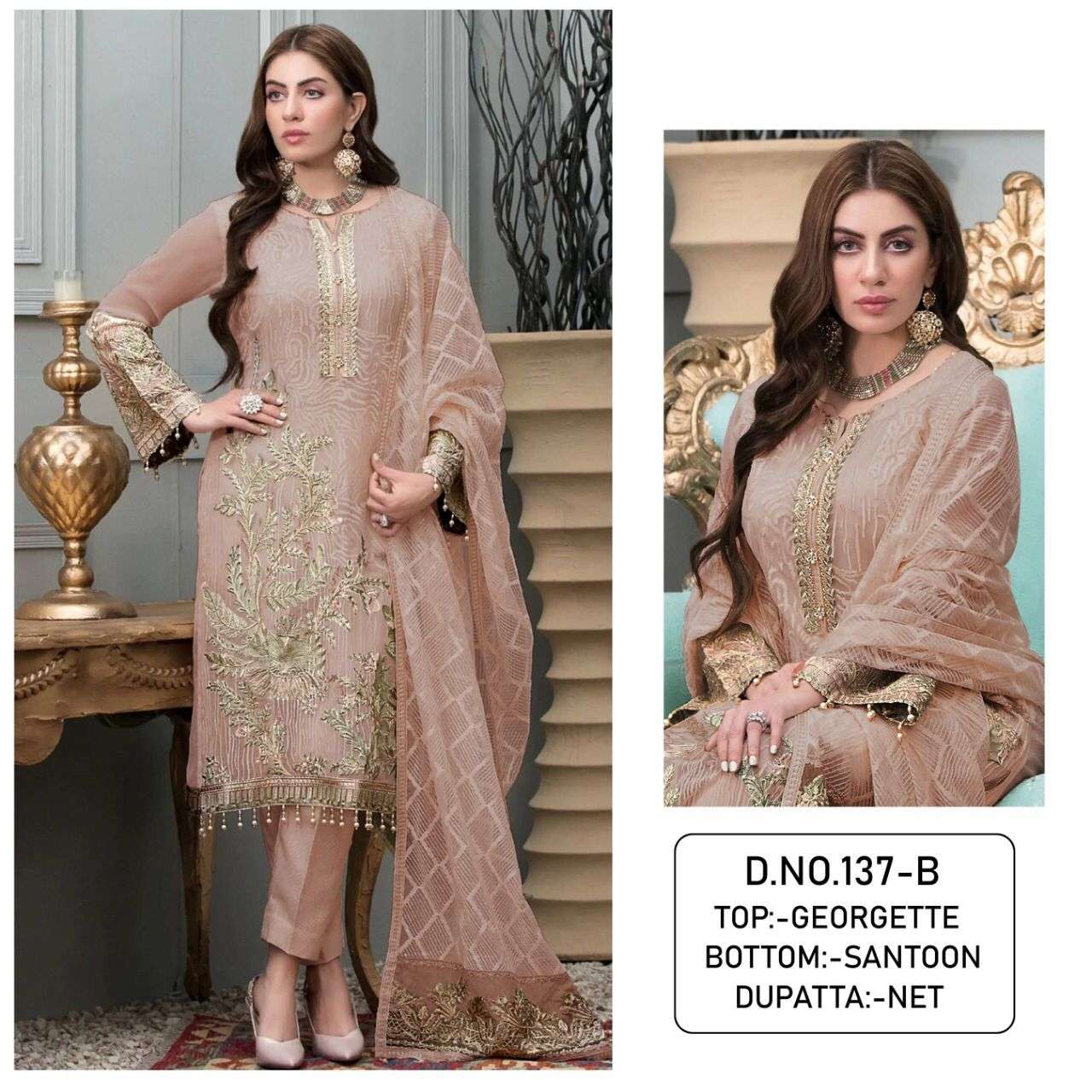 KF - 137 Georgette With Sequence Embroidery Work Pakistani Suits Wholesale catalog