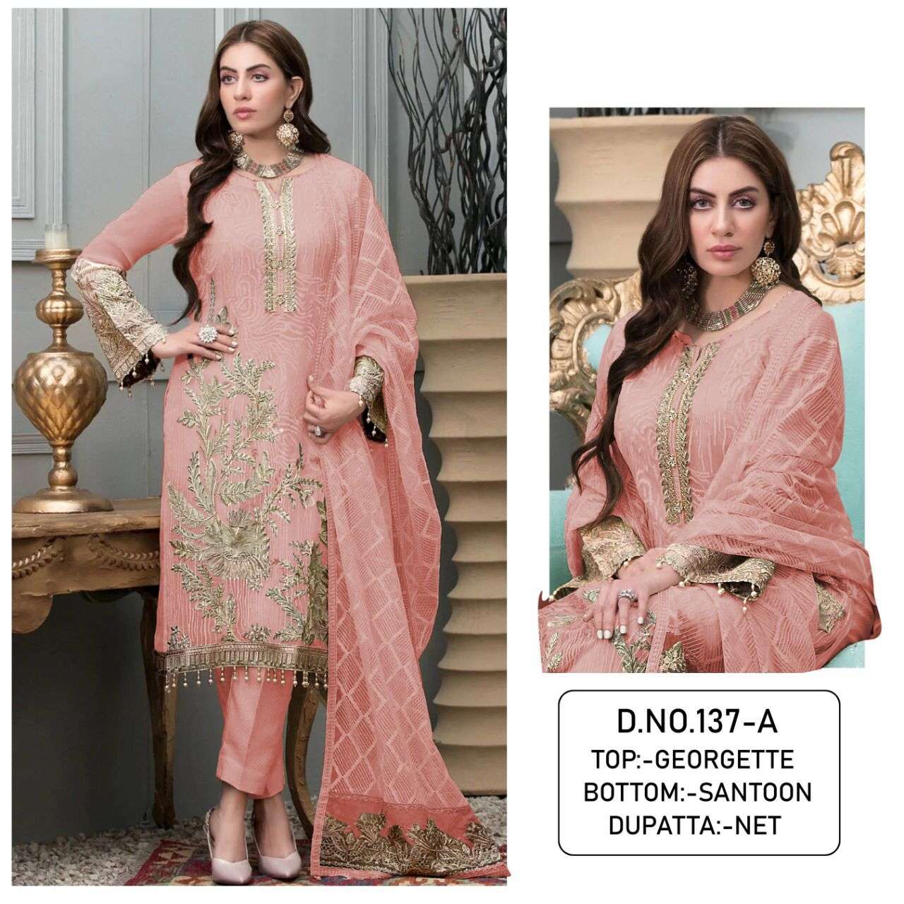 KF - 137 Georgette With Sequence Embroidery Work Pakistani Suits Wholesale catalog