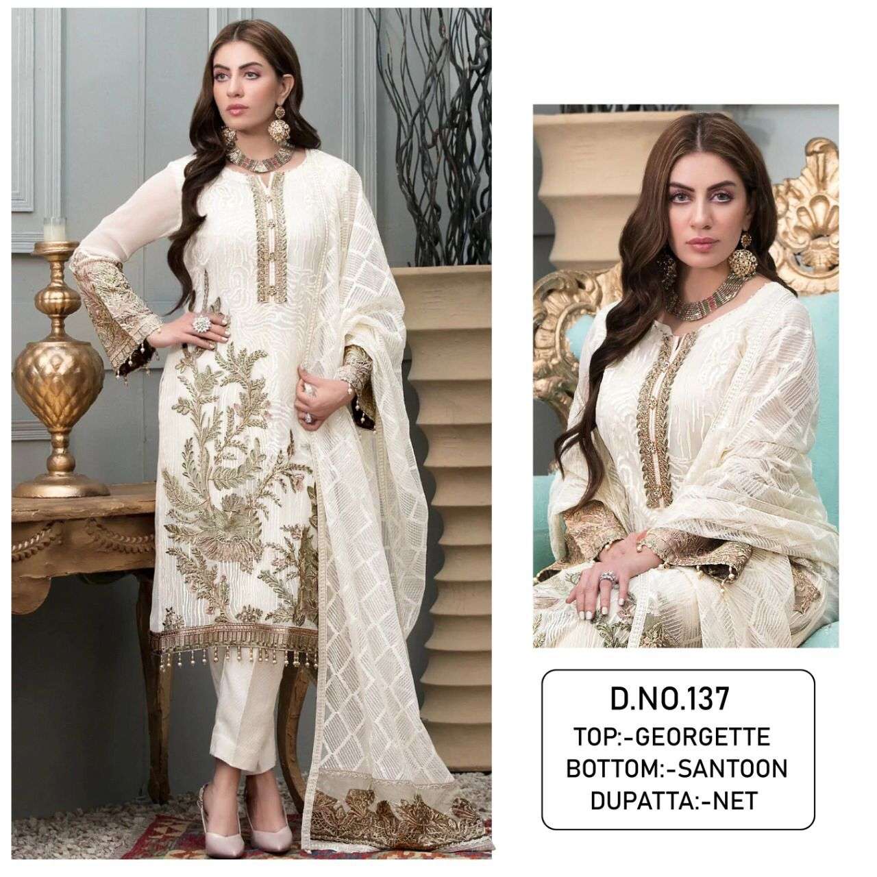 KF - 137 Georgette With Sequence Embroidery Work Pakistani Suits Wholesale catalog