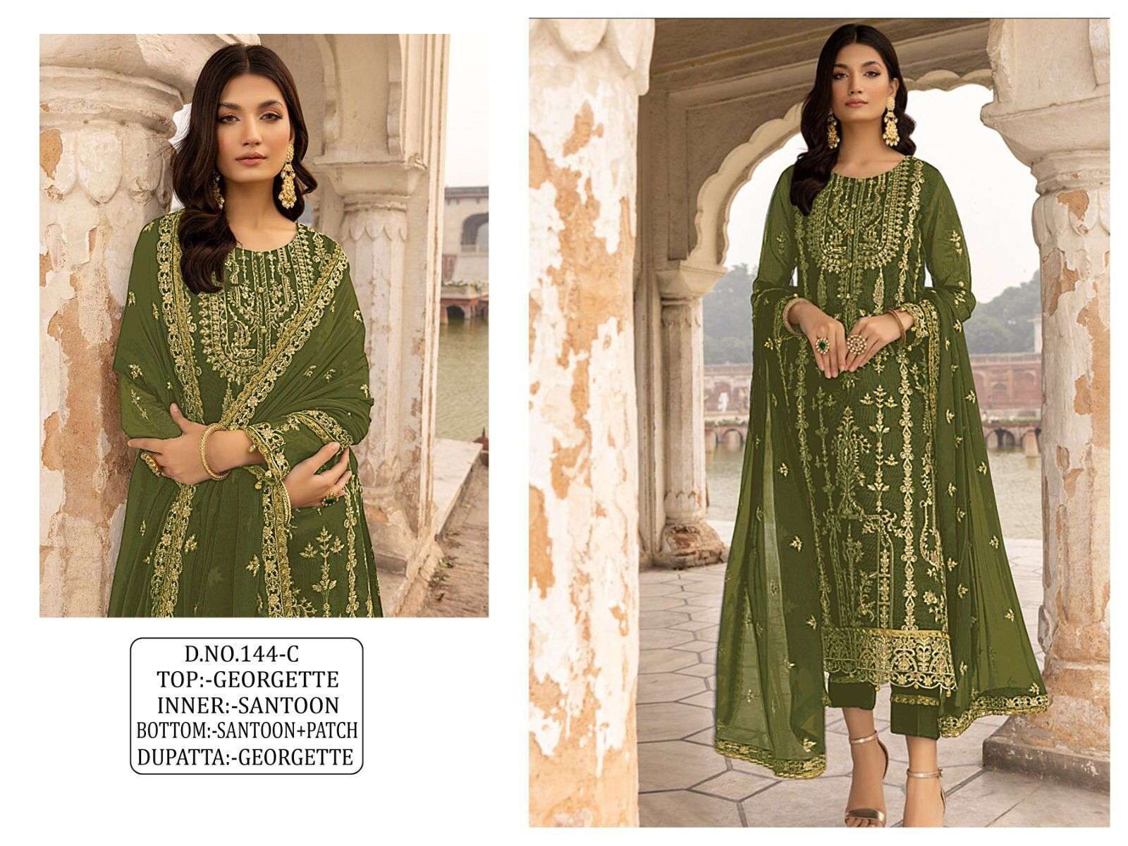 KF - 144 Georgette With Siqunce Embroidery Work Salwar kameez Wholesale catalog