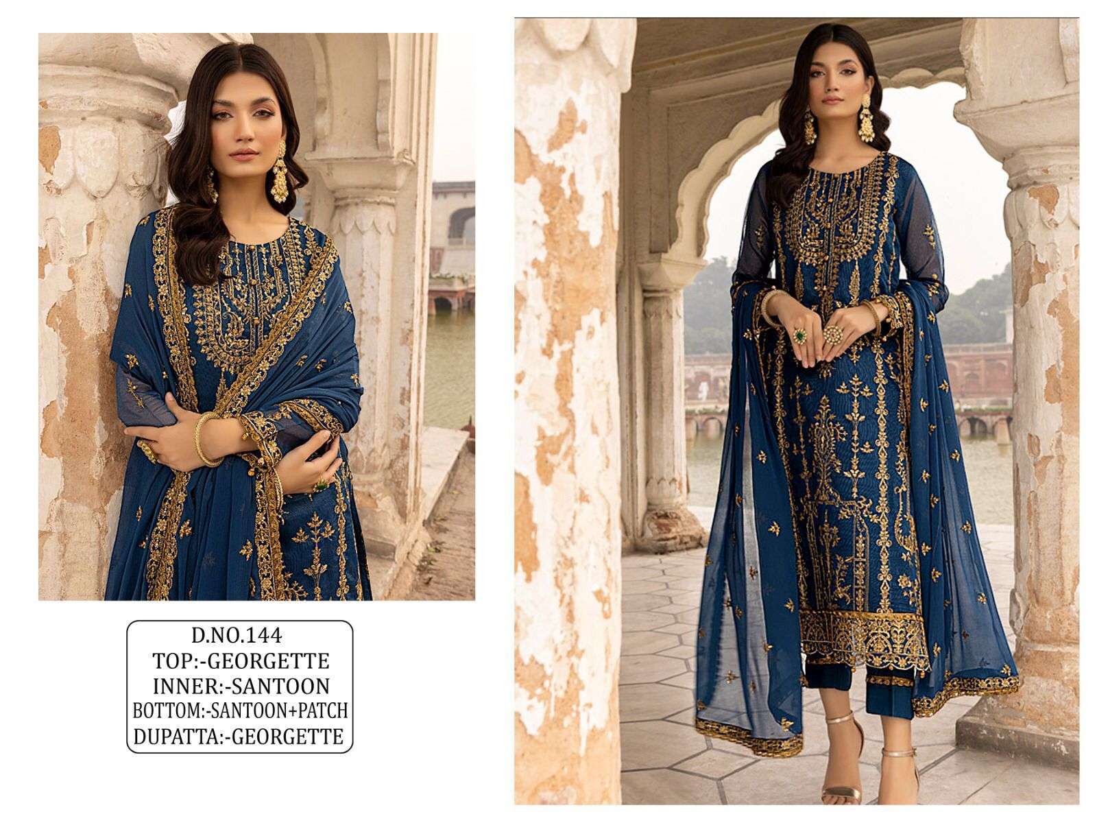 KF - 144 Georgette With Siqunce Embroidery Work Salwar kameez Wholesale catalog