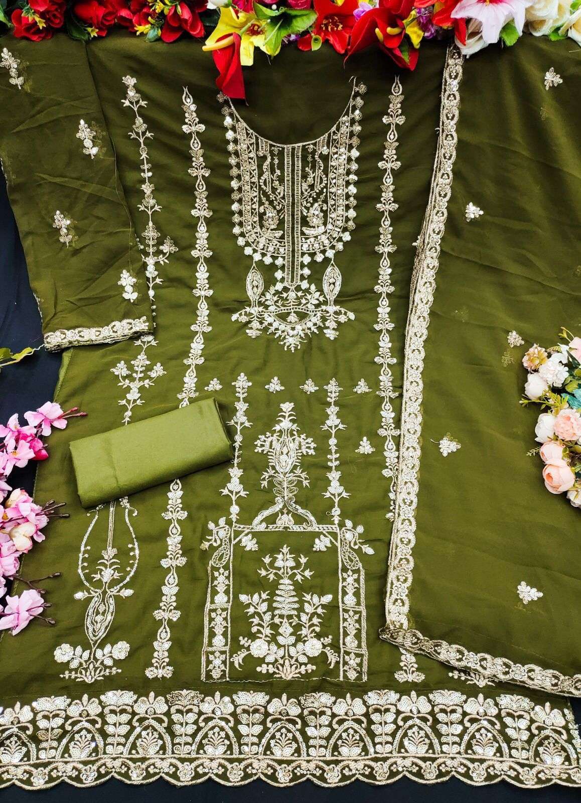 KF - 144 Georgette With Siqunce Embroidery Work Salwar kameez Wholesale catalog