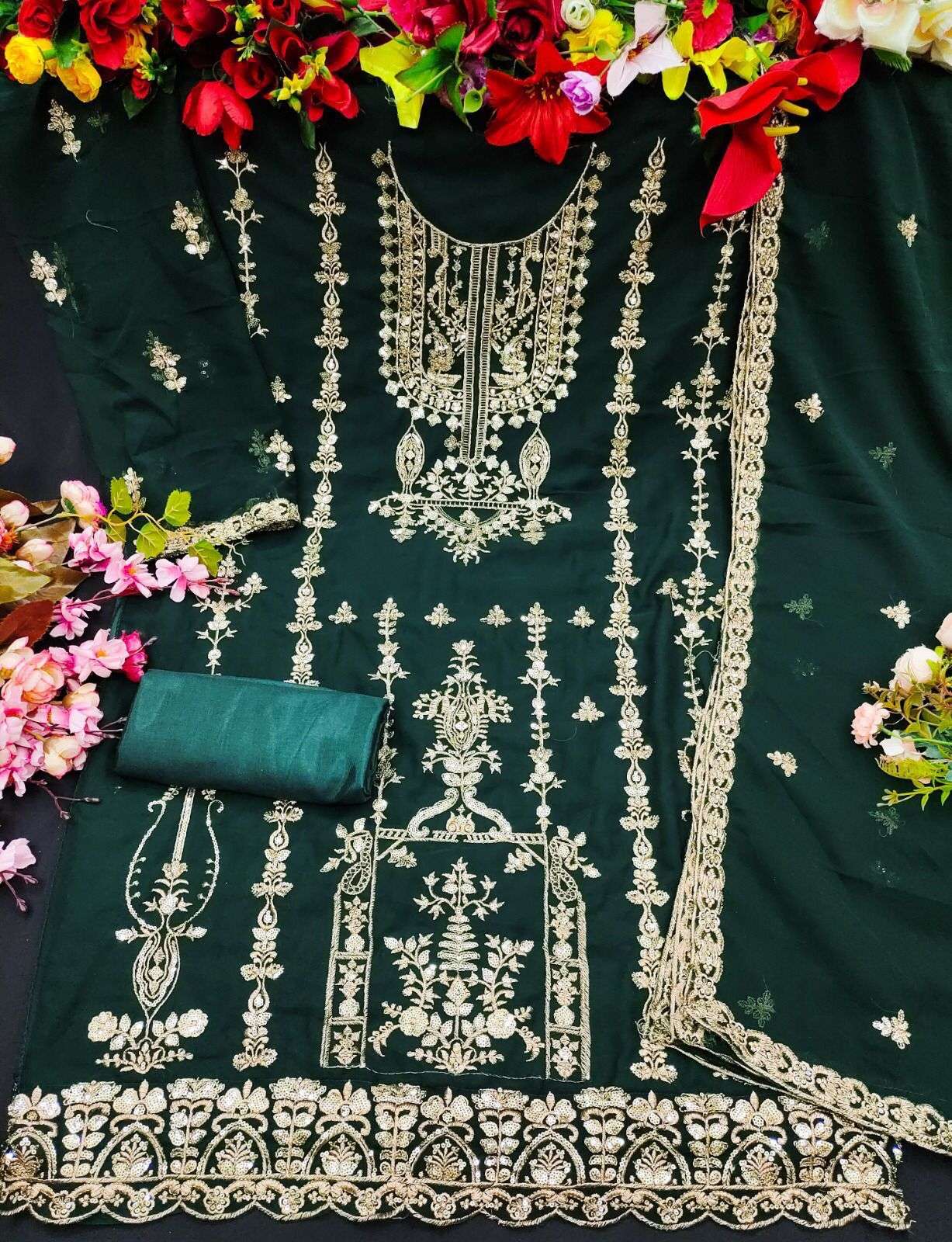 KF - 144 Georgette With Siqunce Embroidery Work Salwar kameez Wholesale catalog