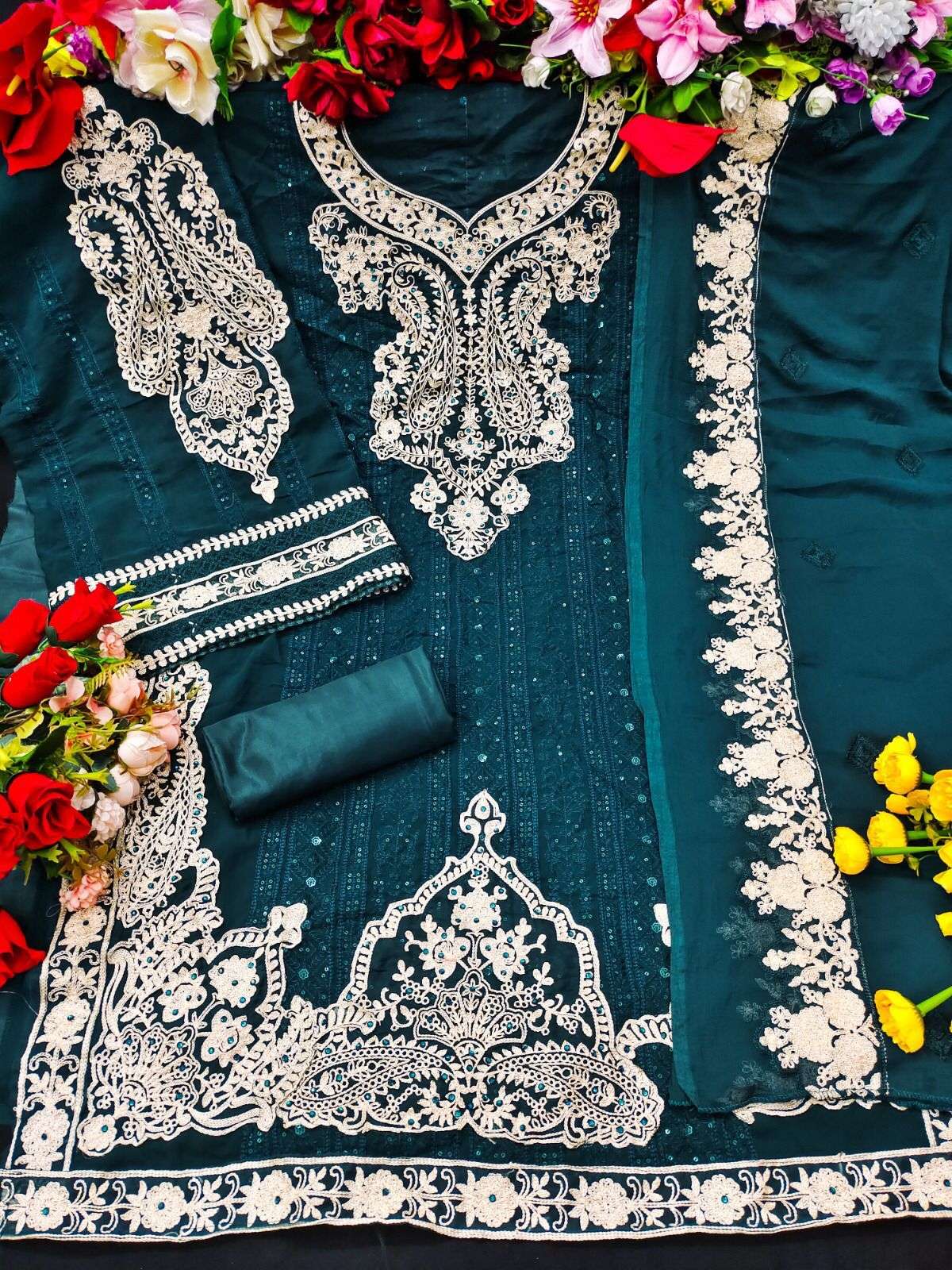 KF - 145 Georgette With Sequence Embroidery Work Pakistani suits Wholesale catalog