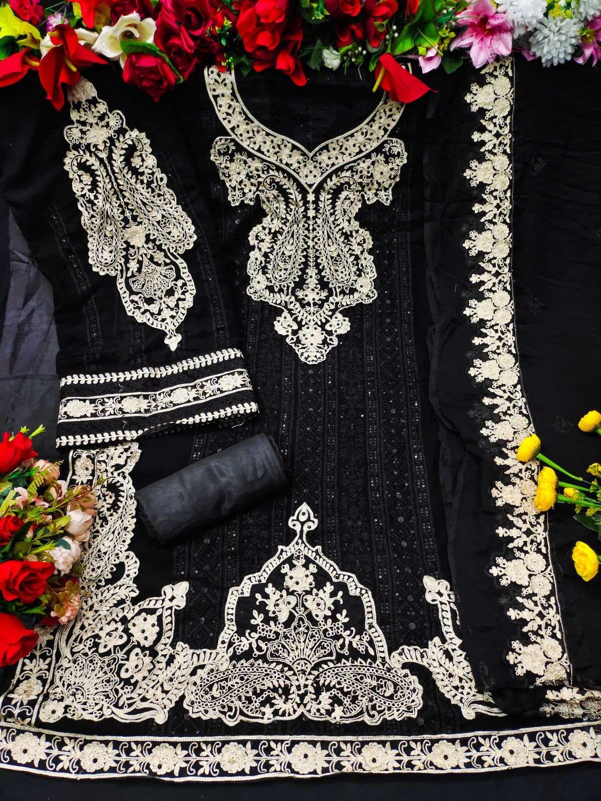 KF - 145 Georgette With Sequence Embroidery Work Pakistani suits Wholesale catalog