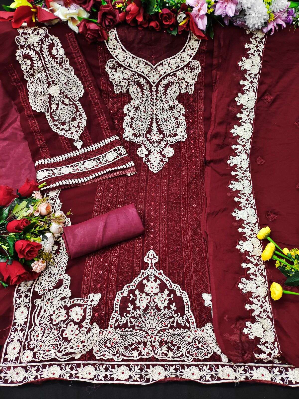 KF - 145 Georgette With Sequence Embroidery Work Pakistani suits Wholesale catalog