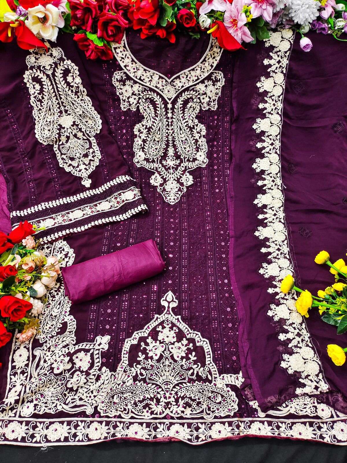KF - 145 Georgette With Sequence Embroidery Work Pakistani suits Wholesale catalog