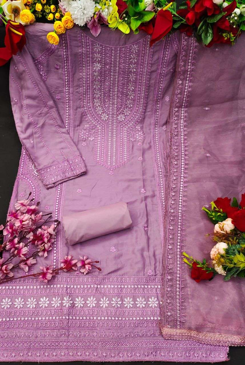KF - 146 Rayon Cotton With Embroidery Work Pakistani Suits Wholesale catalog