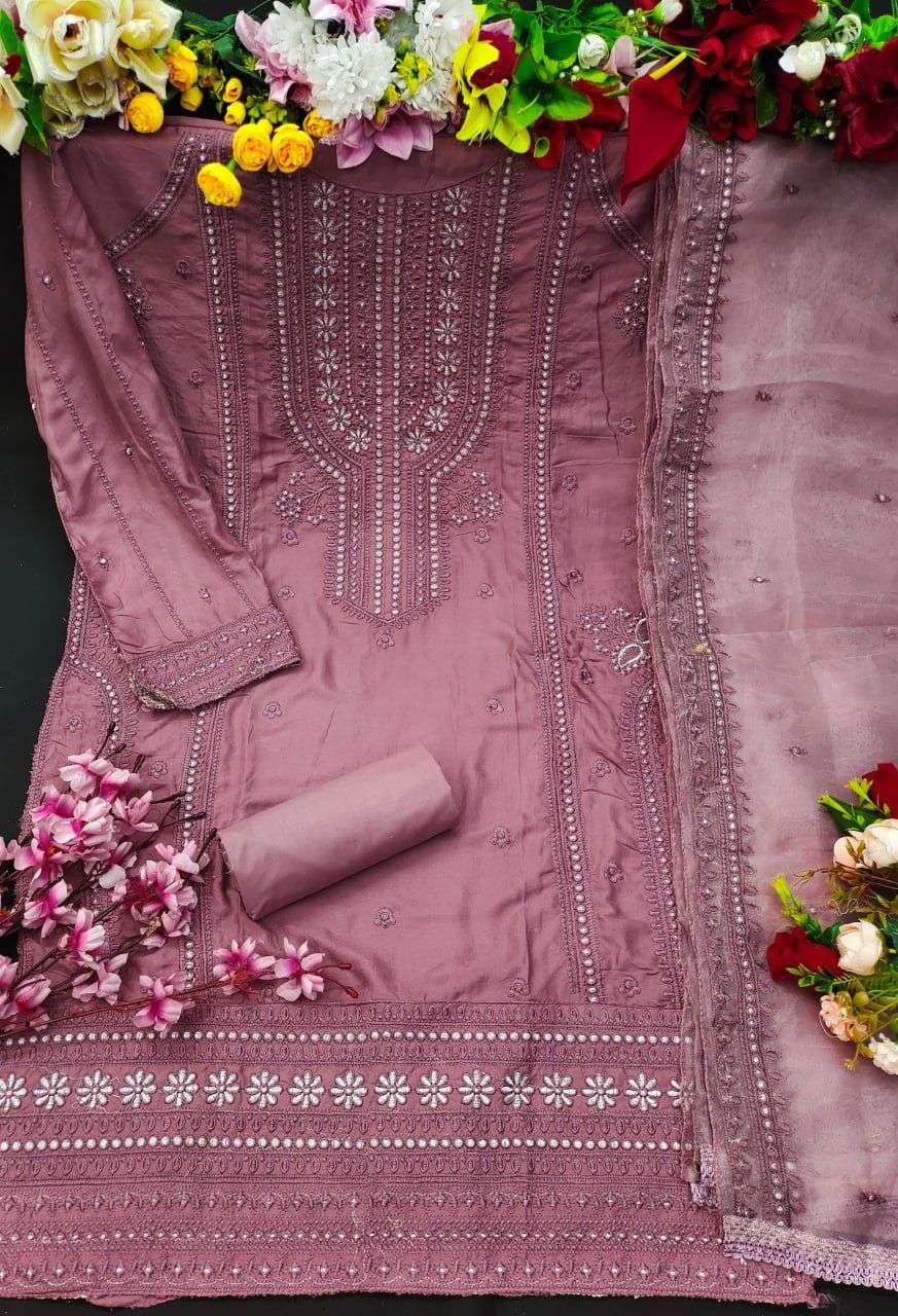 KF - 146 Rayon Cotton With Embroidery Work Pakistani Suits Wholesale catalog