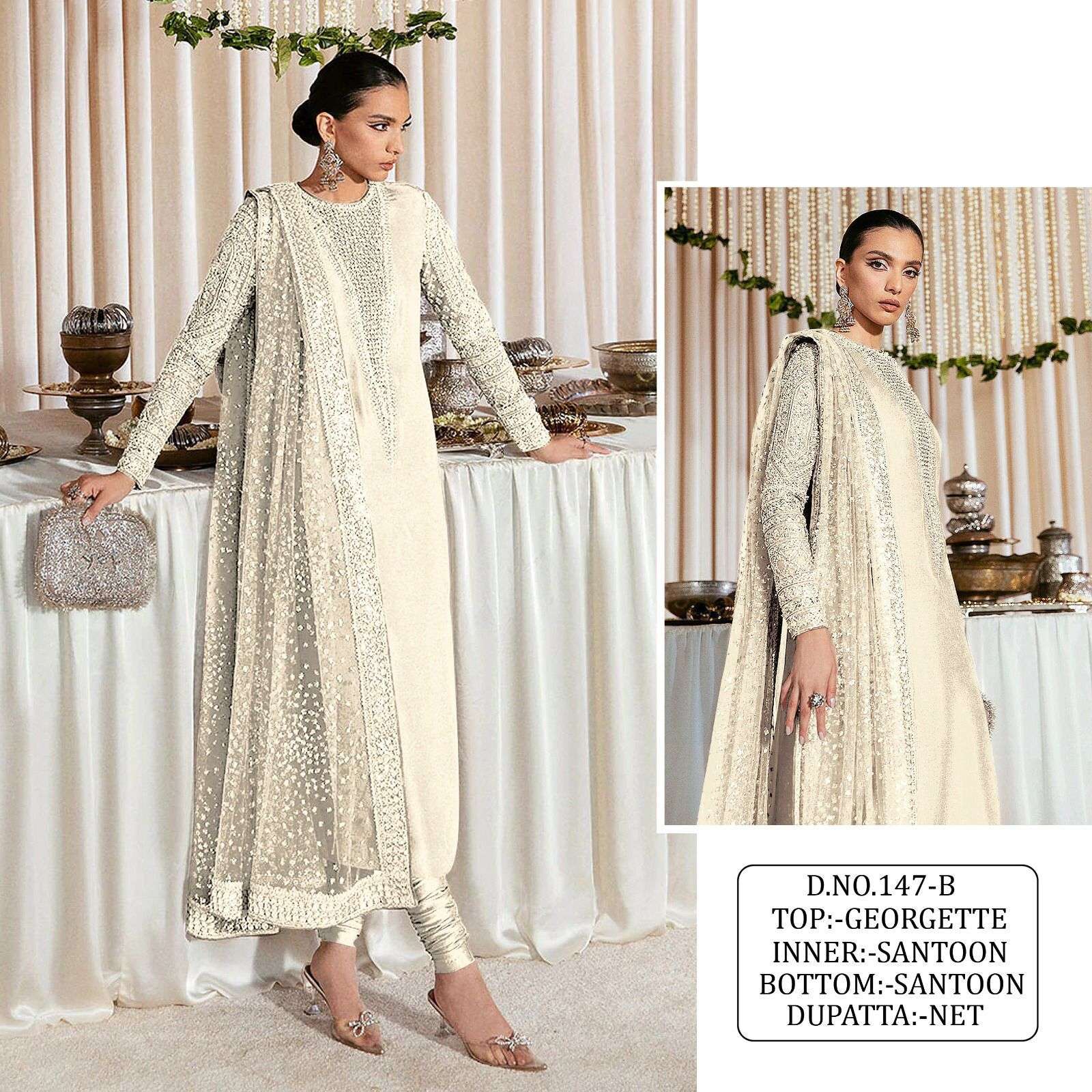 KF - 147 Fox Georgette With Multi Pakistani Suits Wholesale catalog