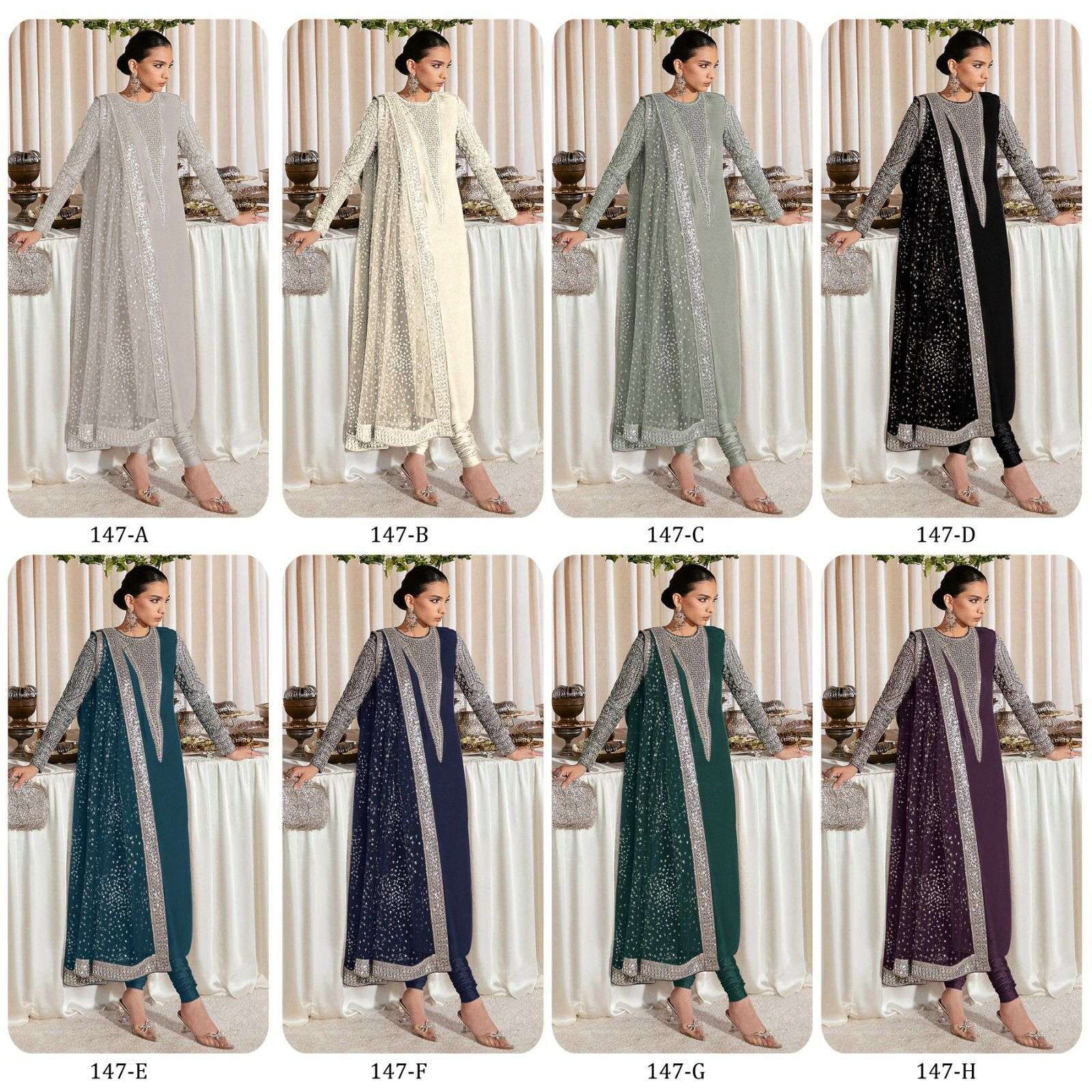 KF - 147 Fox Georgette With Multi Pakistani Suits Wholesale catalog
