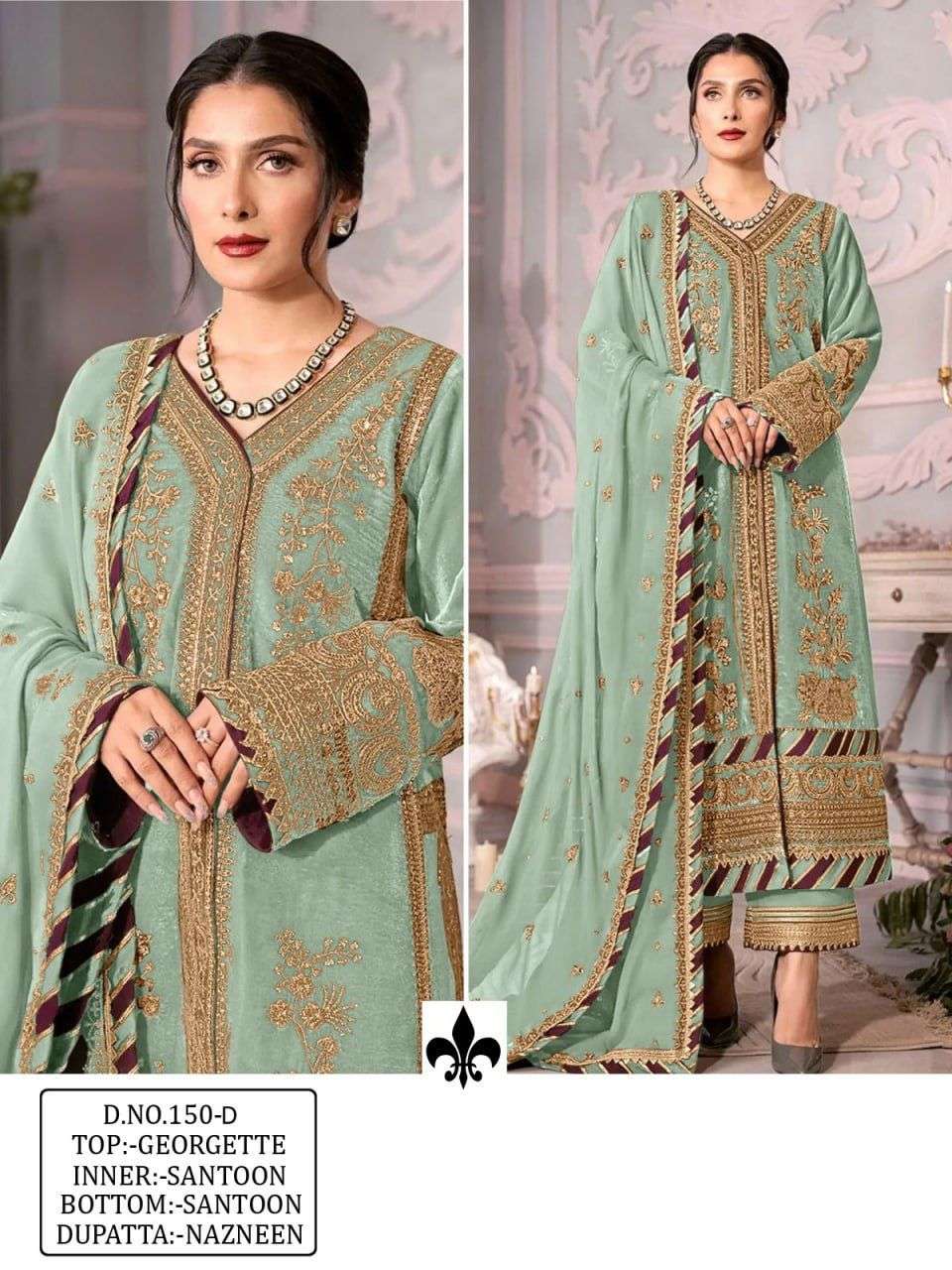 KF - 150 Georgette With Sequence Embroidery Pakistani Suits Wholesale catalog