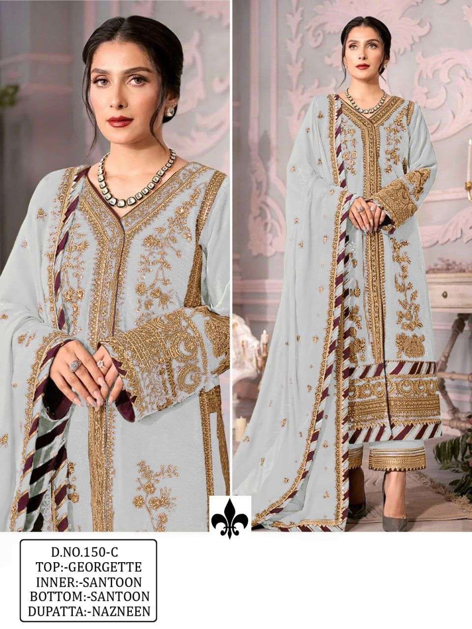 KF - 150 Georgette With Sequence Embroidery Pakistani Suits Wholesale catalog