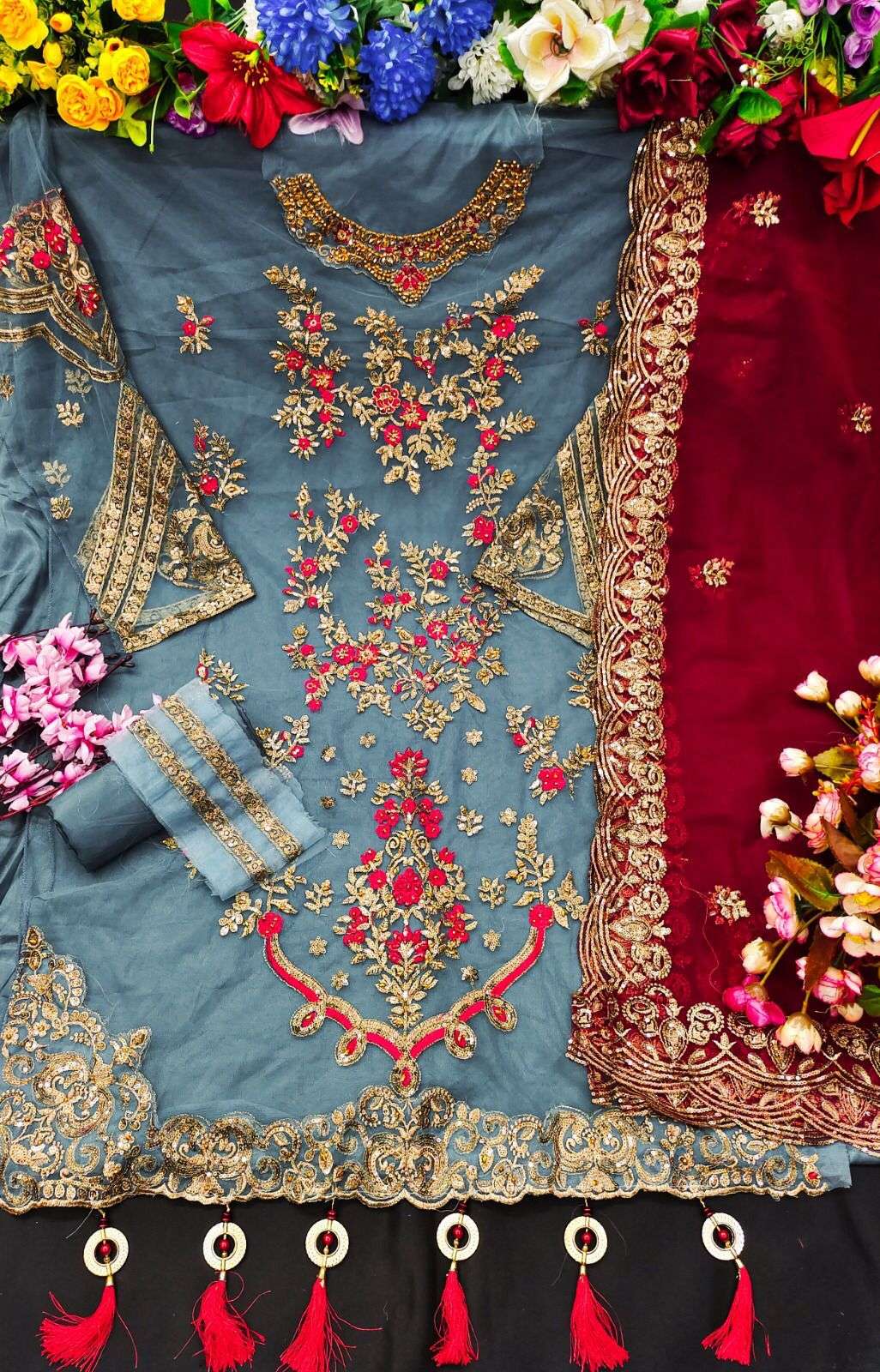 KF - 151  Sequence Embroidery Work Pakistani  Suits Wholesale catalog