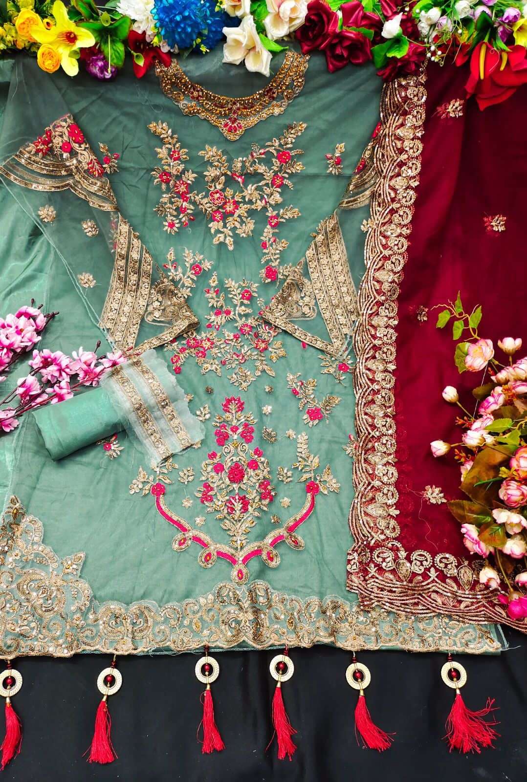 KF - 151  Sequence Embroidery Work Pakistani  Suits Wholesale catalog