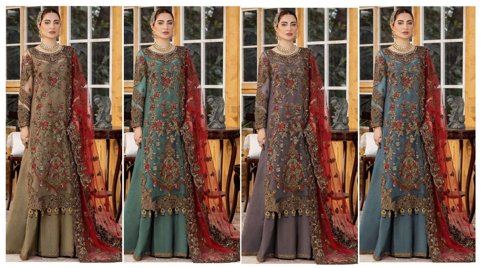 KF - 151  Sequence Embroidery Work Pakistani  Suits Wholesale catalog