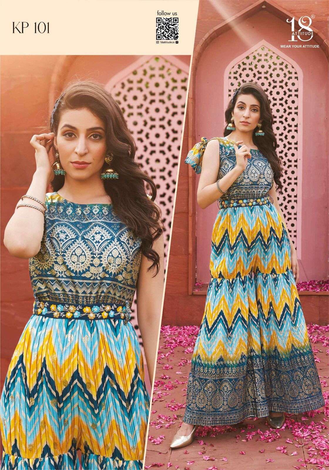 Wanna Queen Indo Western Designs Long Frill Kurti Catalog Wholesaler