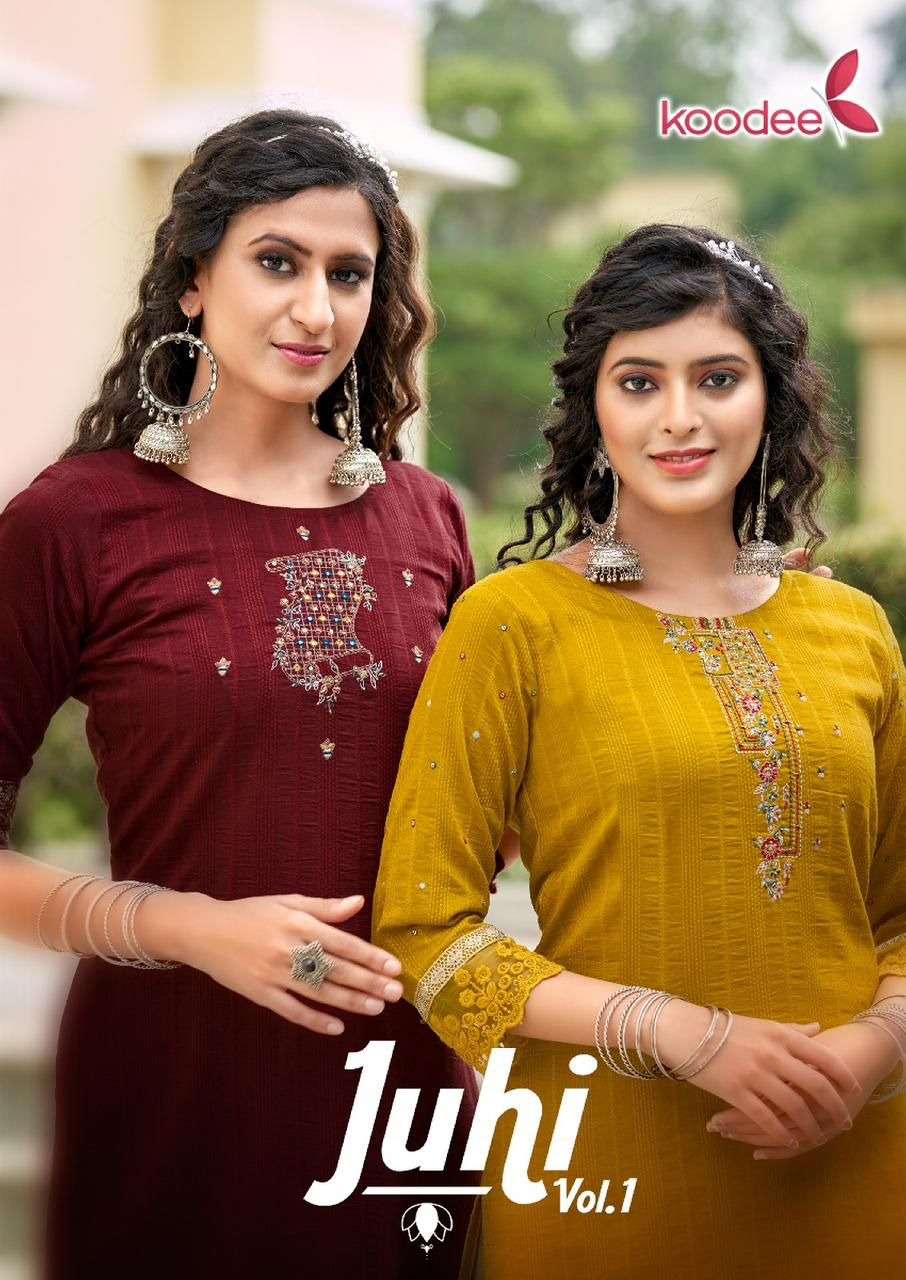 KOODEE Juhi Vol-1 Chinon Dobby Kurti Wholesale catalog