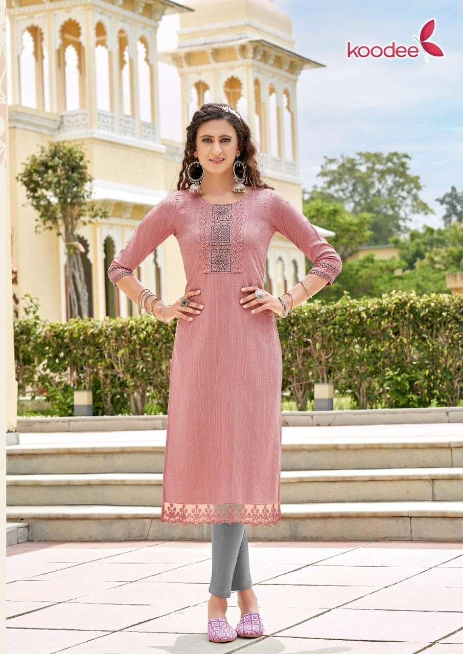 KOODEE Juhi Vol-1 Chinon Dobby Kurti Wholesale catalog