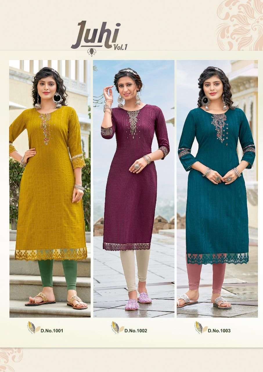 KOODEE Juhi Vol-1 Chinon Dobby Kurti Wholesale catalog