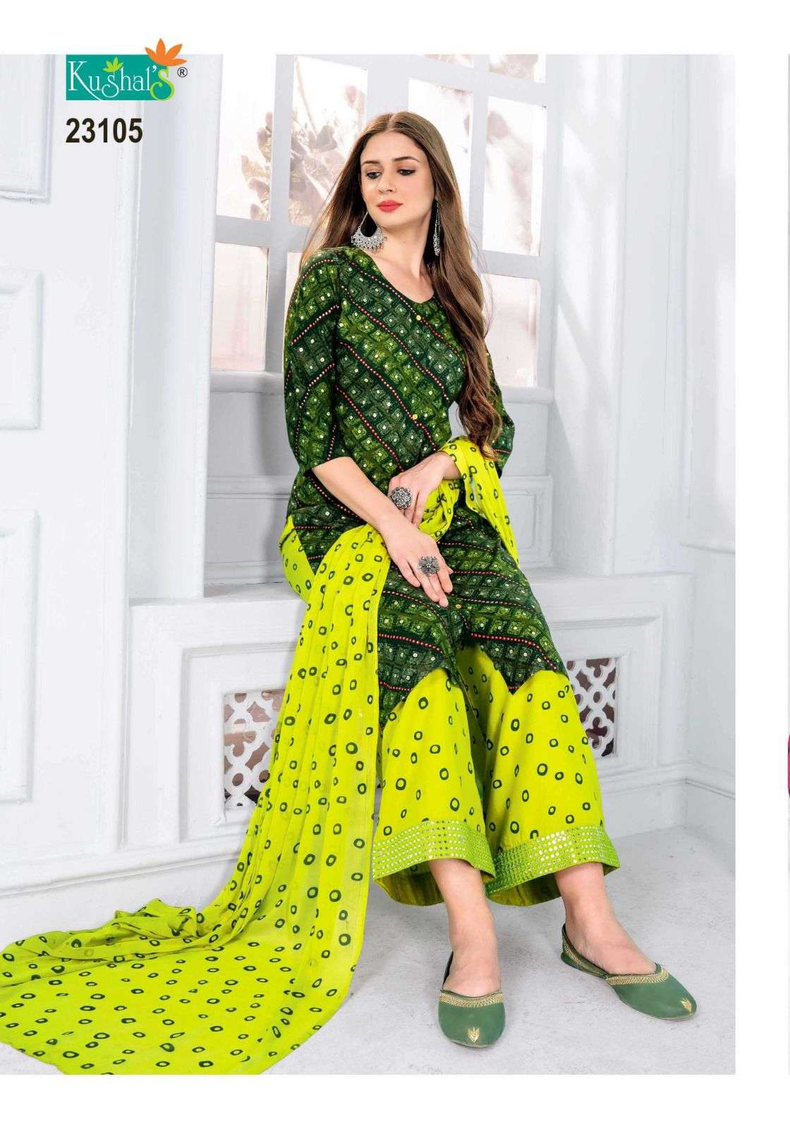 KUSHAL Rangoli Rayon foil print Kurti Wholesale catalog