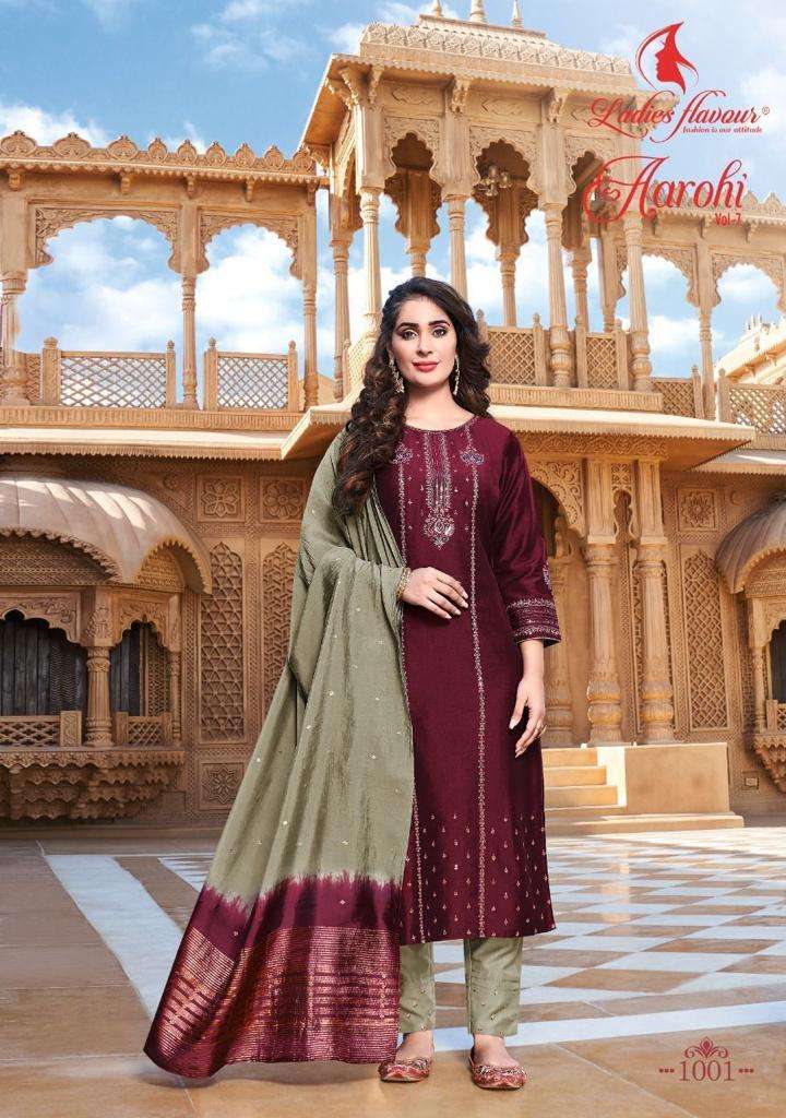 Ladies Flavour Aarohi Vol 7 Chinon Kurti Wholesale catalog