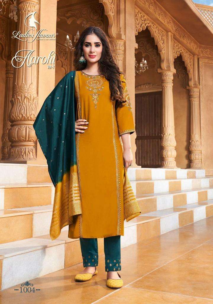 Ladies Flavour Aarohi Vol 7 Chinon Kurti Wholesale catalog