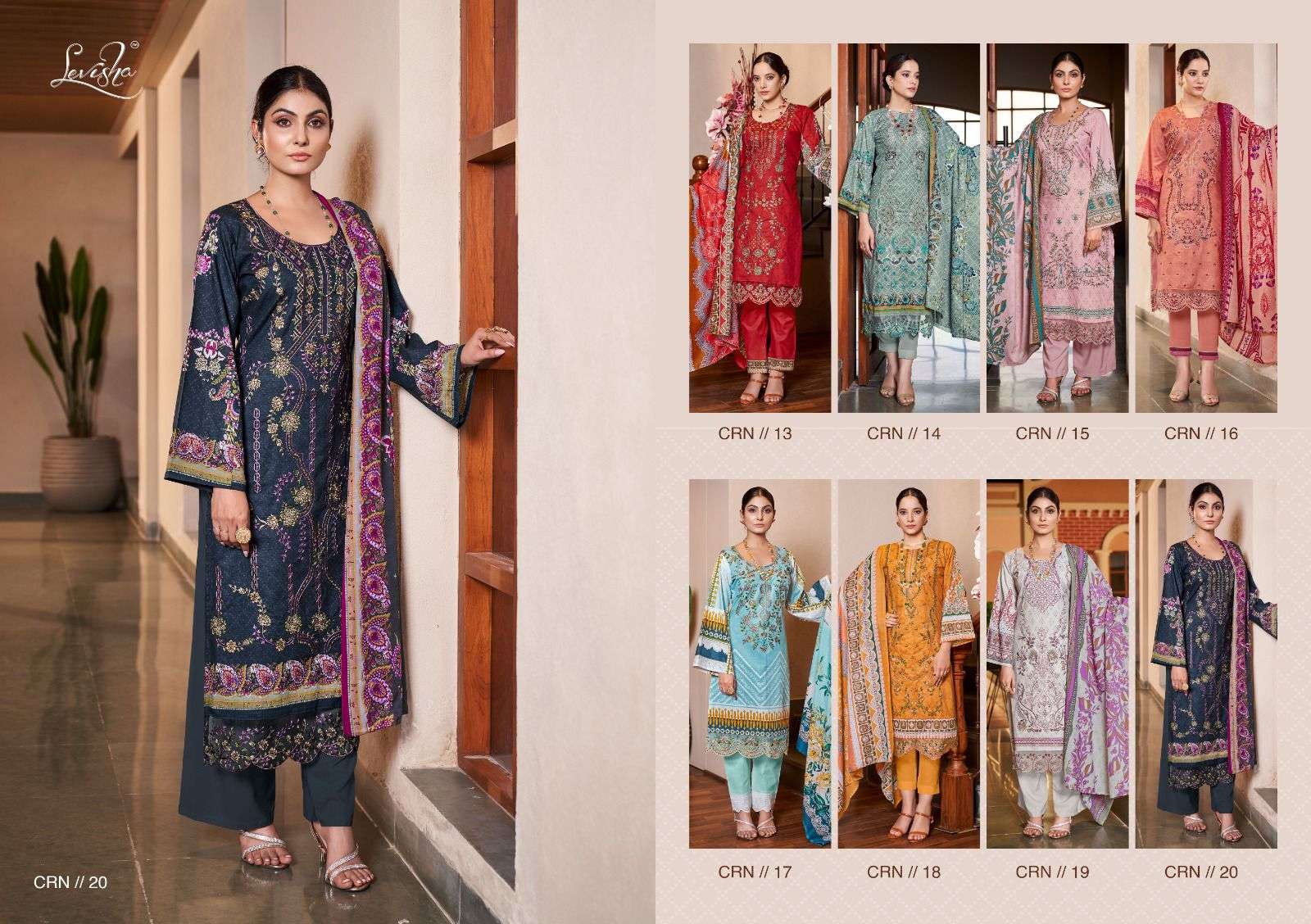 Levisha CHEVRON VOL-1 Pakistani LAWN Suits Wholesale catalog