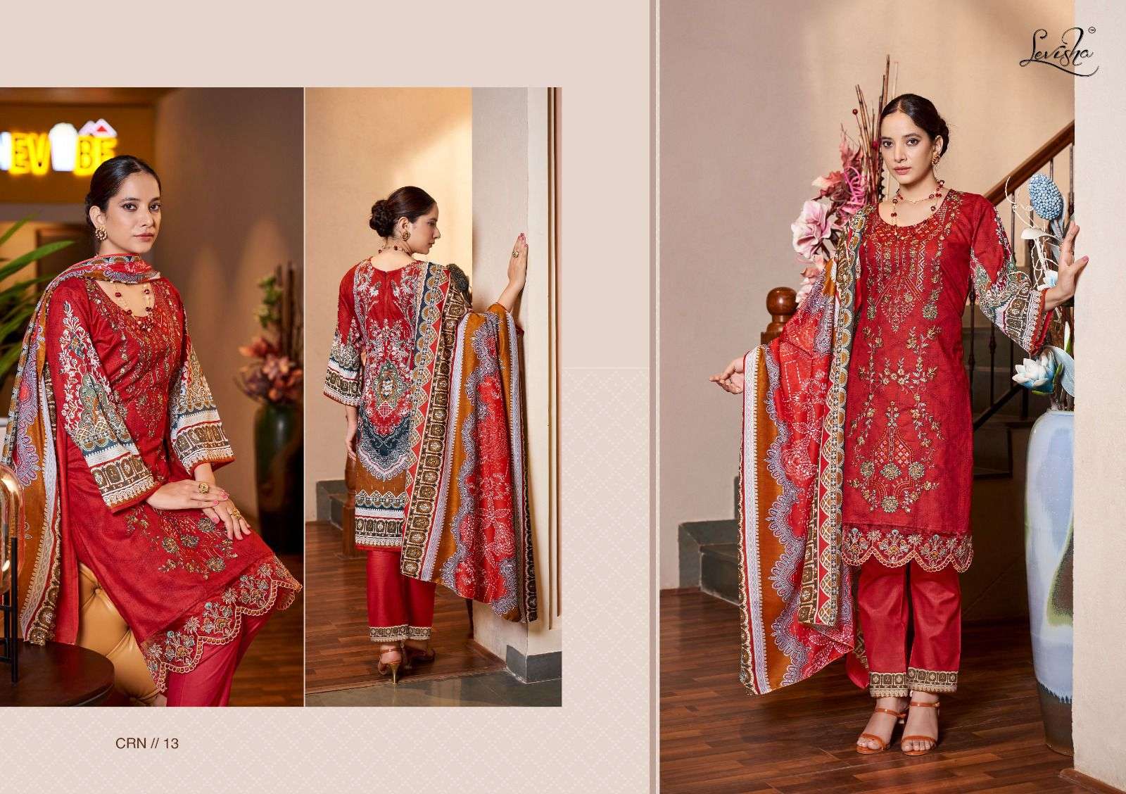 Levisha CHEVRON VOL-1 Pakistani LAWN Suits Wholesale catalog