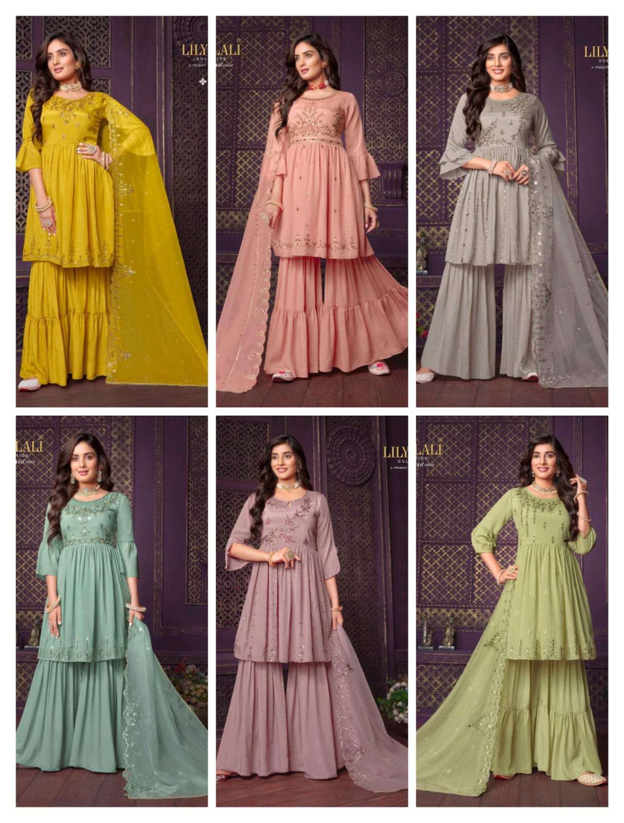 Lily Lali Eminent Vol 2 Readymade Sharara Dress Wholesale catalog