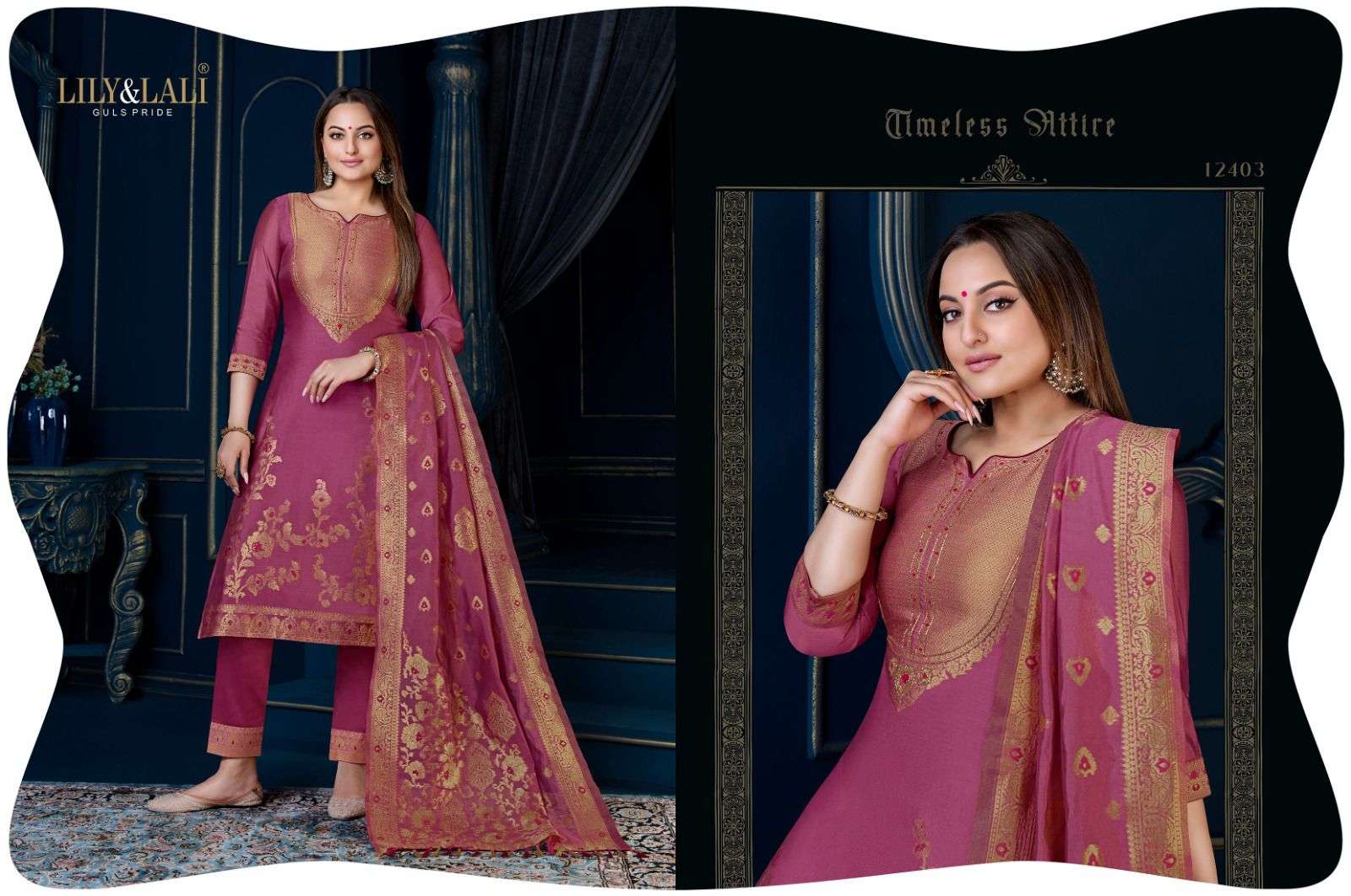 LILY & LALI SILK KARI-3 Organza Jacquard Kurti Wholesale catalog