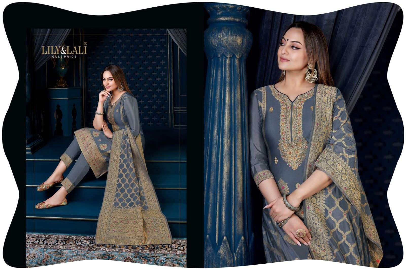 LILY & LALI SILK KARI-3 Organza Jacquard Kurti Wholesale catalog