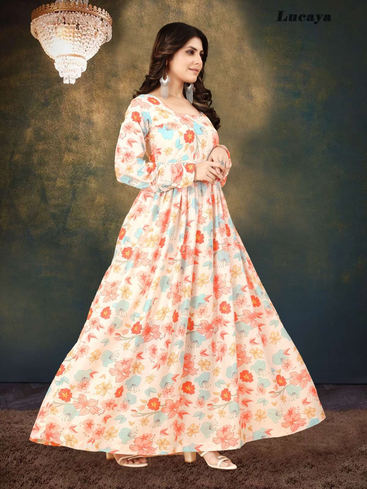 Lucaya Vol 10 Universal Maslin Digital Gowns Kurti Wholesale Catalog