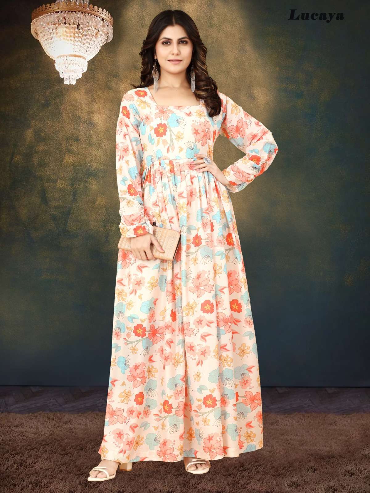 Lucaya Vol 10 Universal Maslin Digital Gowns Kurti Wholesale Catalog