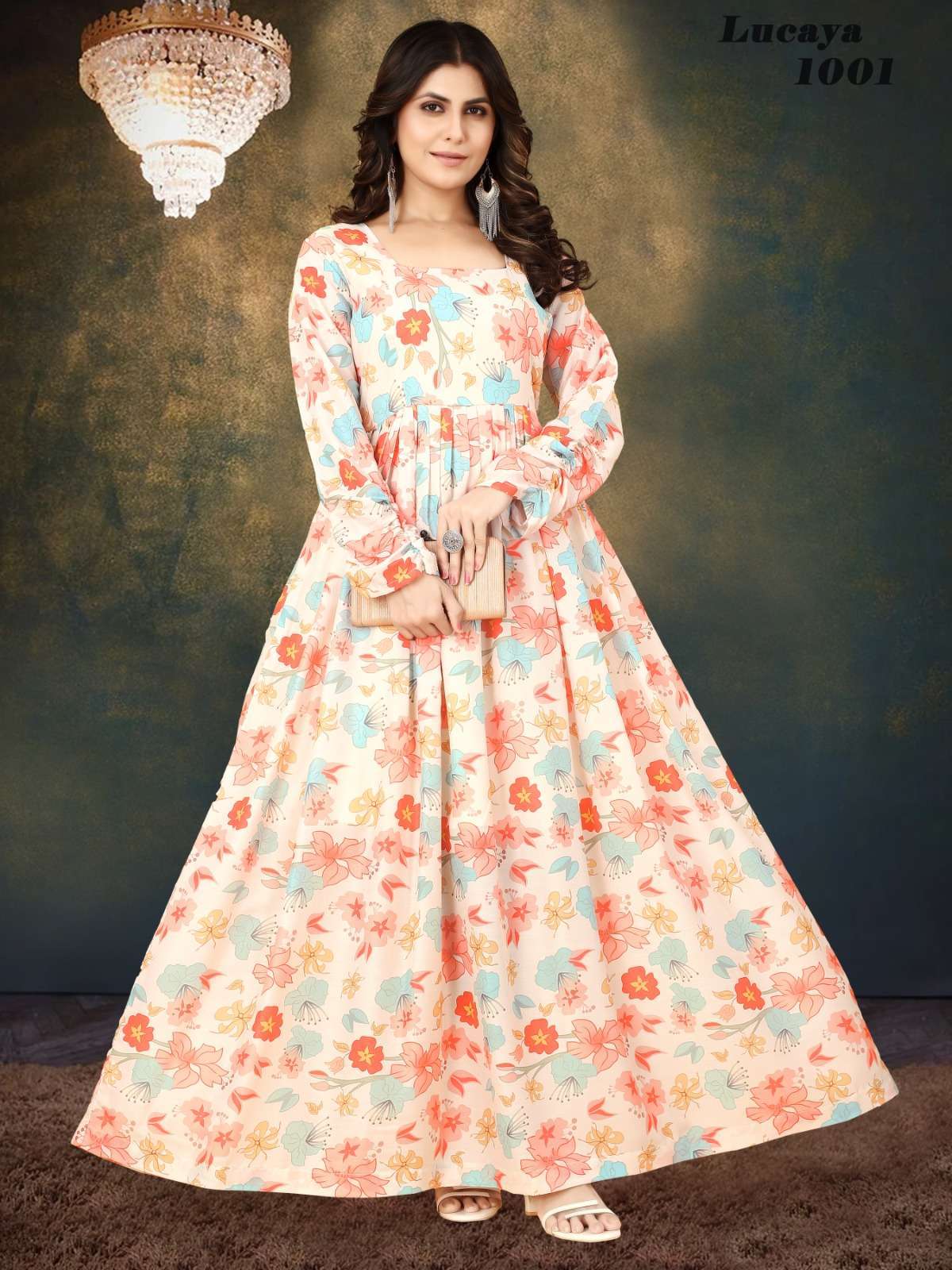 Lucaya Vol 10 Universal Maslin Digital Gowns Kurti Wholesale Catalog