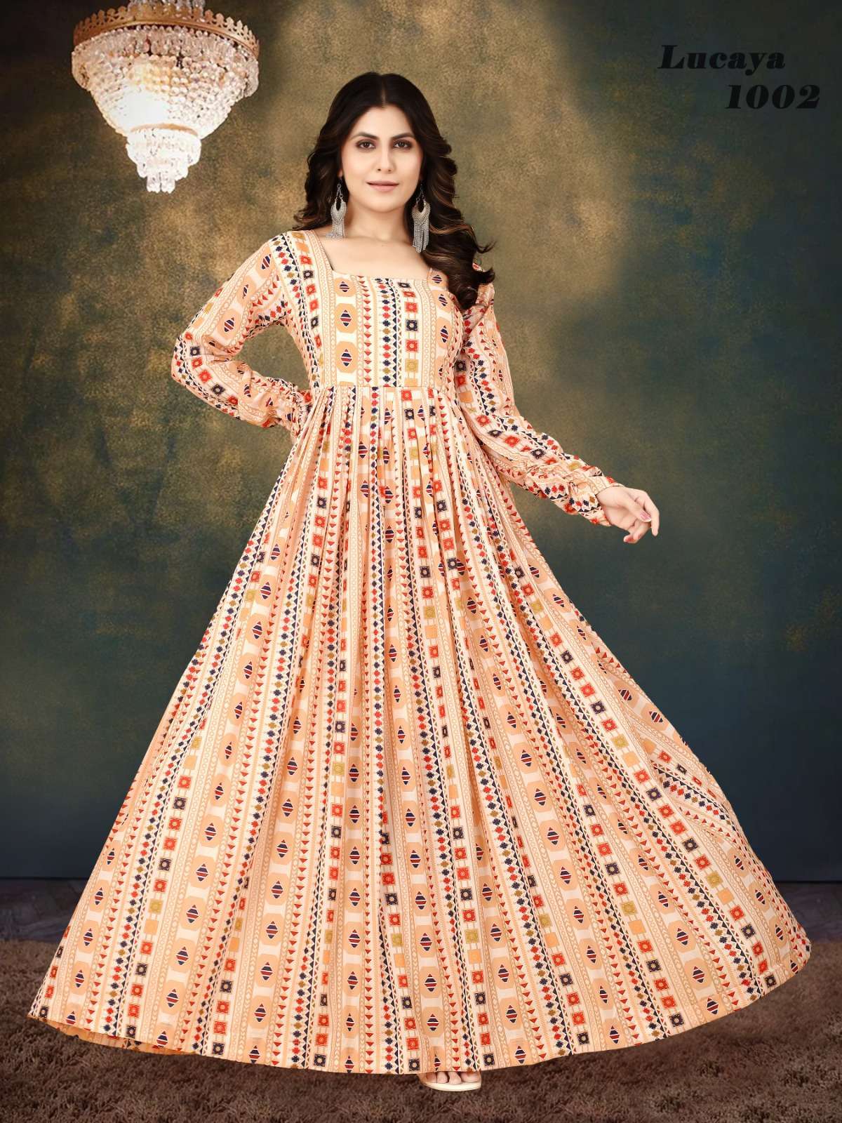 Lucaya Vol 10 Universal Maslin Digital Gowns Kurti Wholesale Catalog