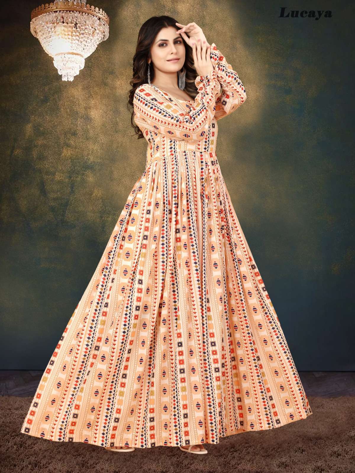 Lucaya Vol 10 Universal Maslin Digital Gowns Kurti Wholesale Catalog
