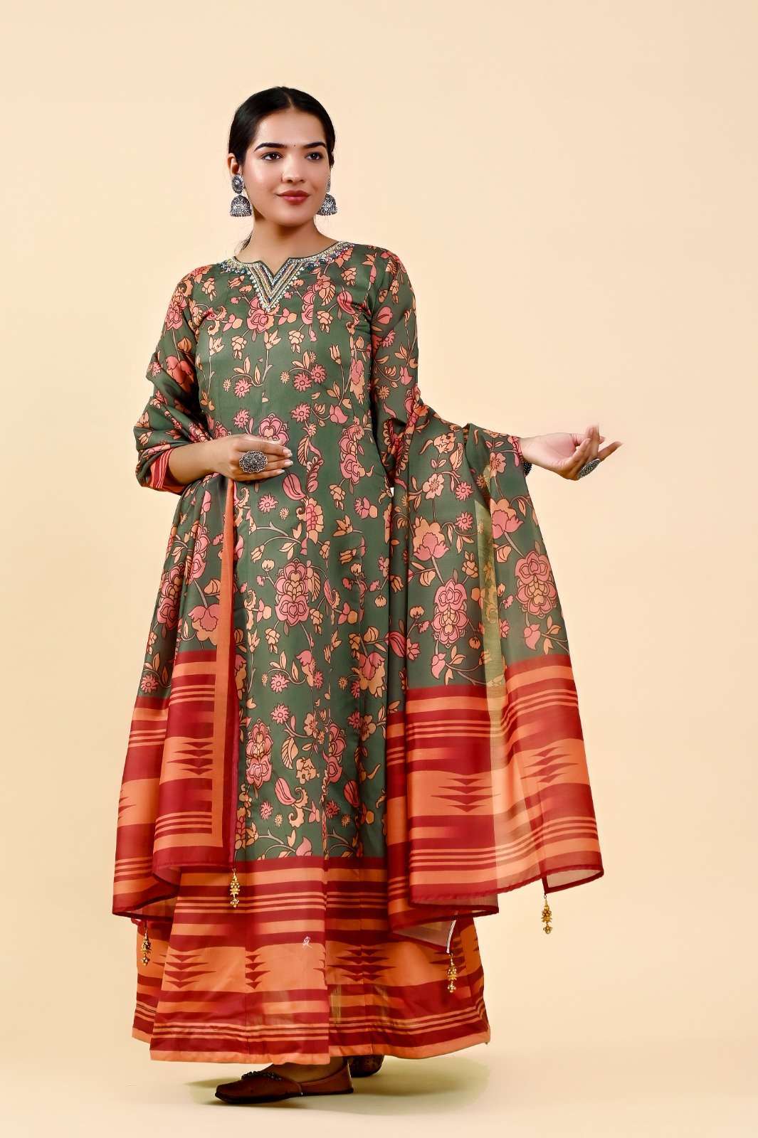 Lucaya Vol 7 Kalamkari Anarkali Readymade Gown With Dupatta Wholesale catalog