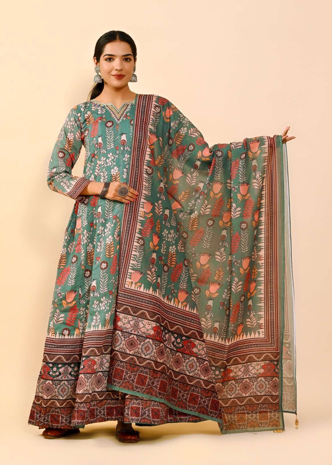 Lucaya Vol 7 Kalamkari Anarkali Readymade Gown With Dupatta Wholesale catalog