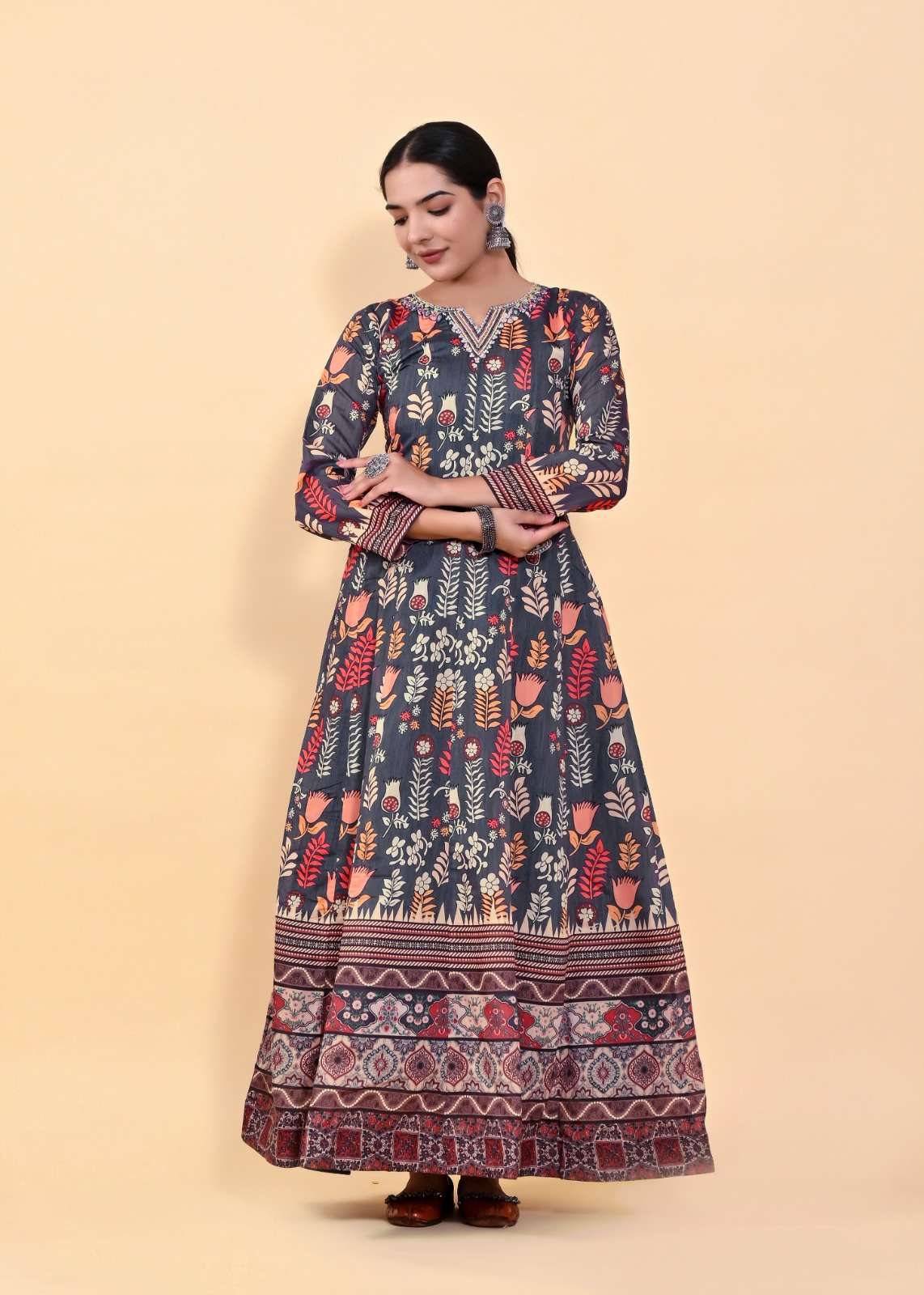 Lucaya Vol 7 Kalamkari Anarkali Readymade Gown With Dupatta Wholesale catalog