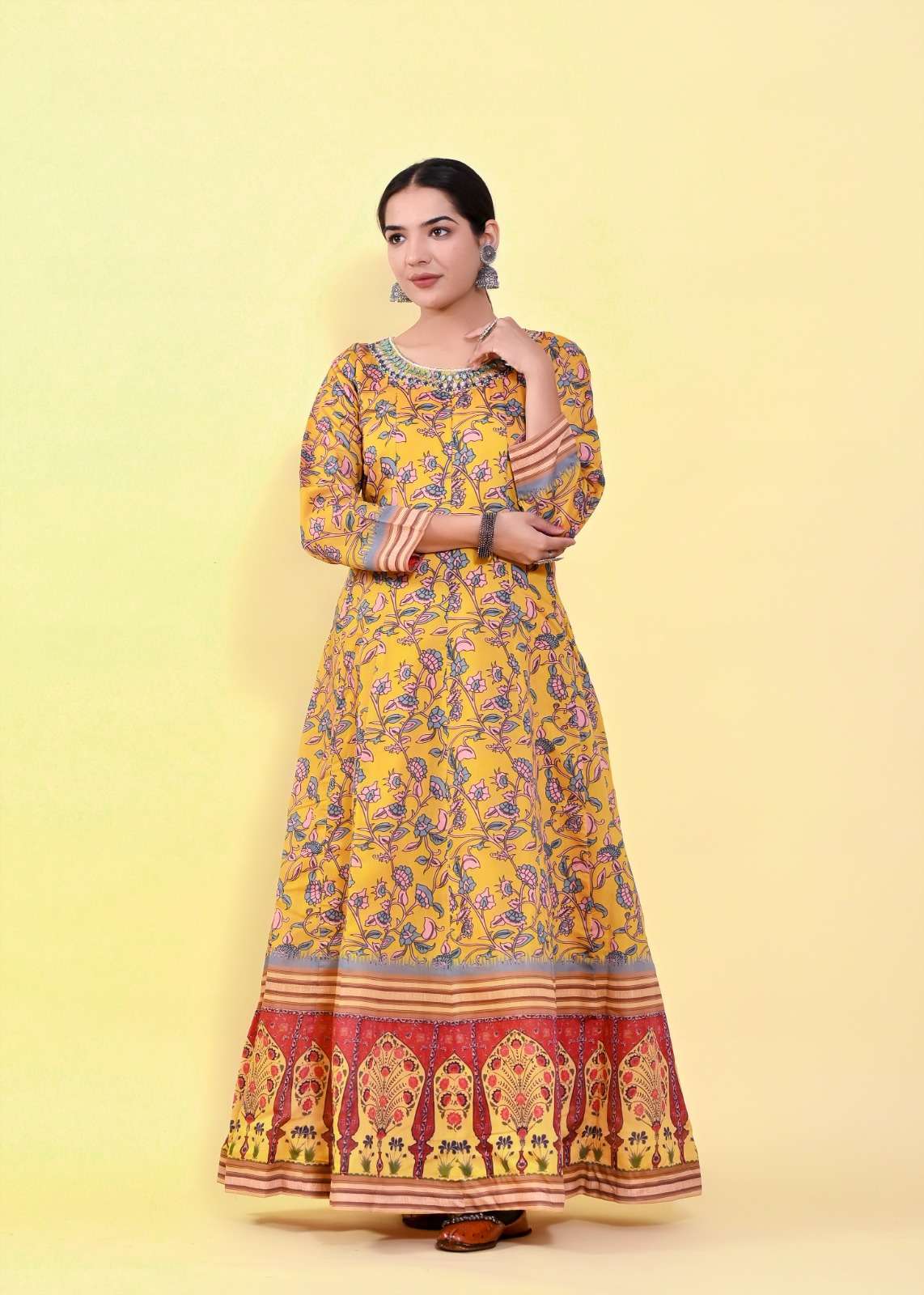 Lucaya Vol 7 Kalamkari Anarkali Readymade Gown With Dupatta Wholesale catalog