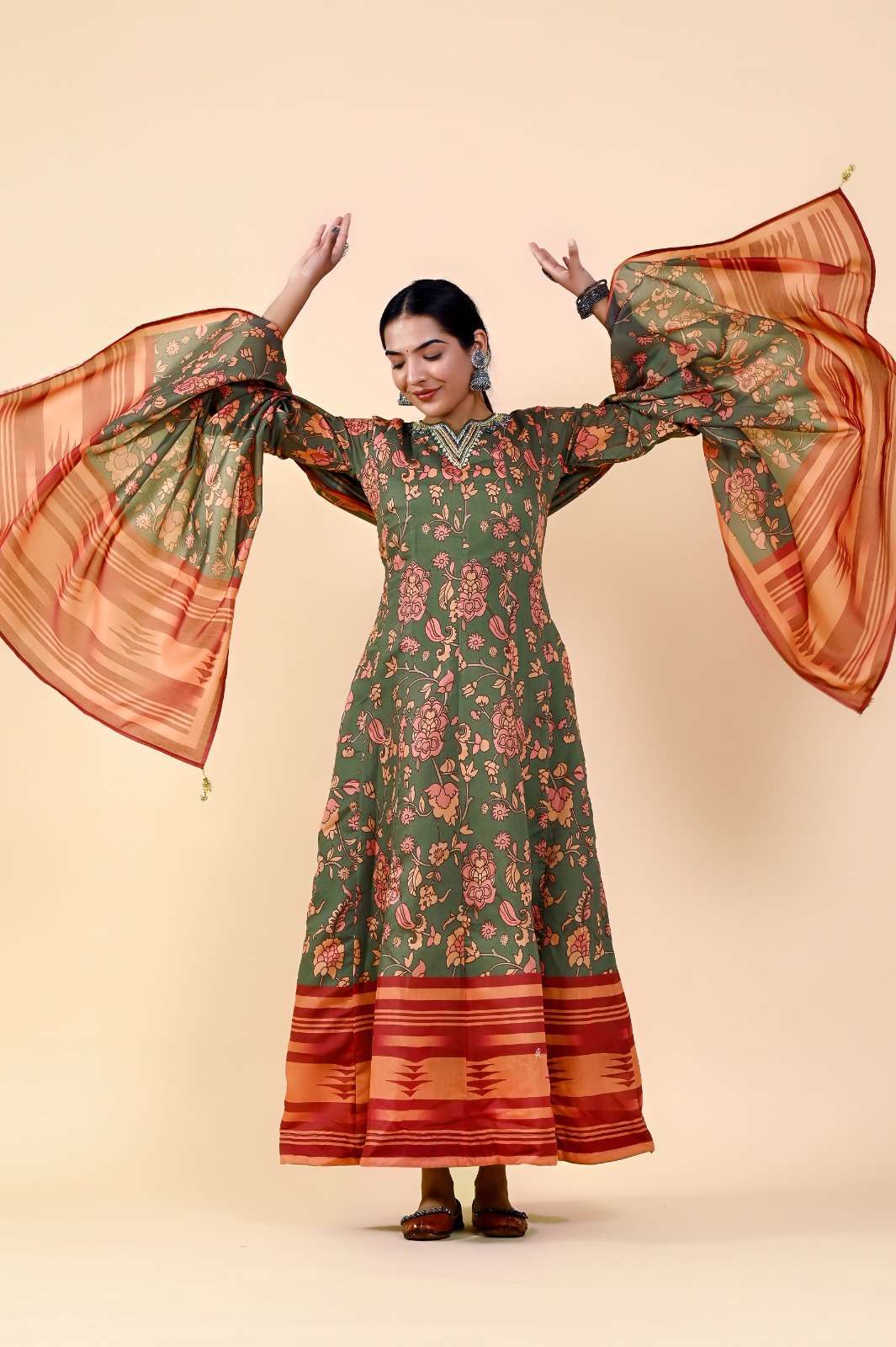 Lucaya Vol 7 Kalamkari Anarkali Readymade Gown With Dupatta Wholesale catalog