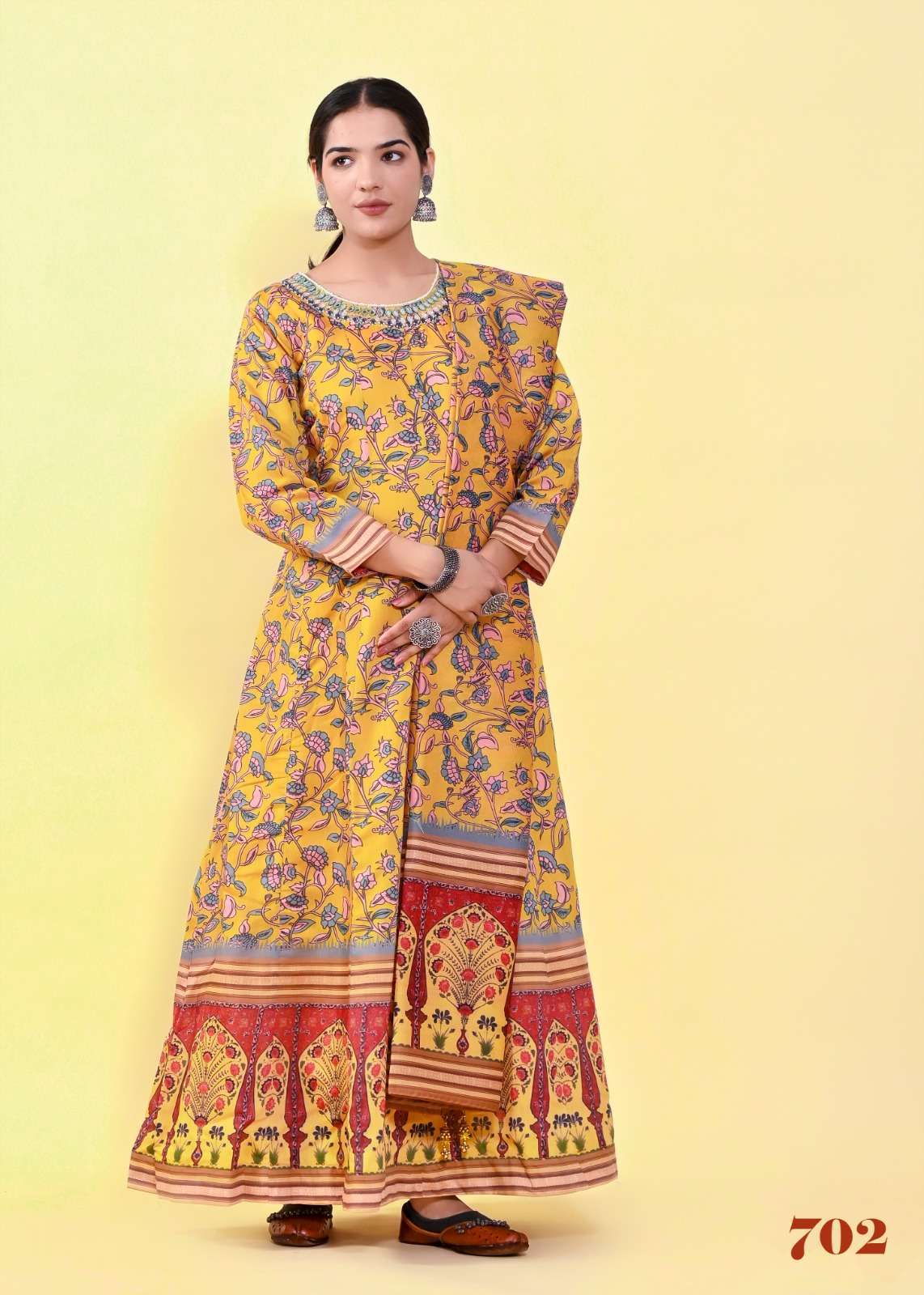 Lucaya Vol 7 Kalamkari Anarkali Readymade Gown With Dupatta Wholesale catalog